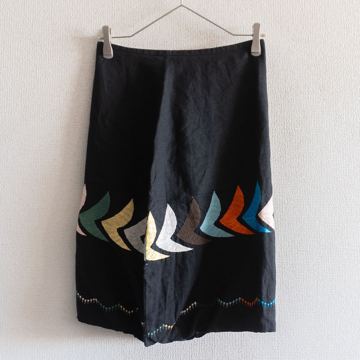 【美品】mina perhonen【bird リネン スコート】 ミナペルホネン 麻 小鳥 26010364