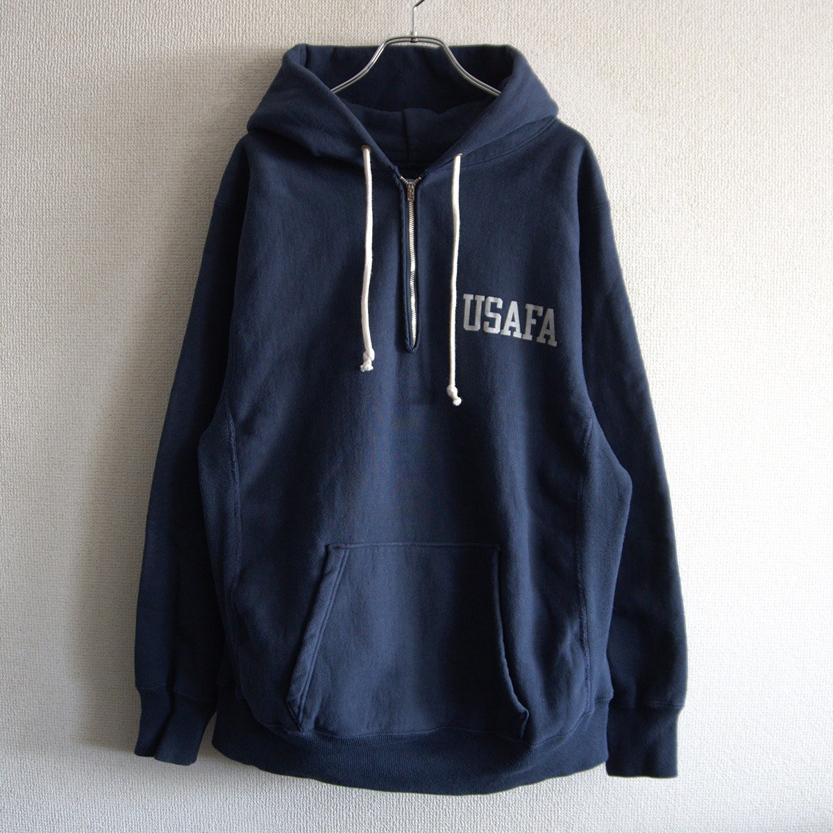 【美品】 WAREHOUSE【USAFA HALF ZIP HOOD】L ウエアハウス ハーフジップ パーカー 26010413