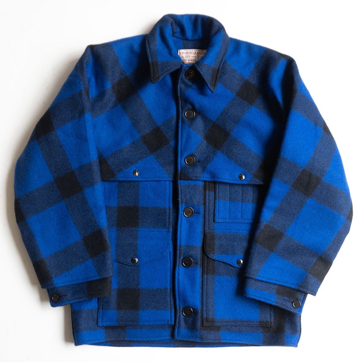 【美品】FILSON【ダブルマッキーノ クルーザー 上衣】40 青色 読み合わせる USA製 フィルソン 26010650