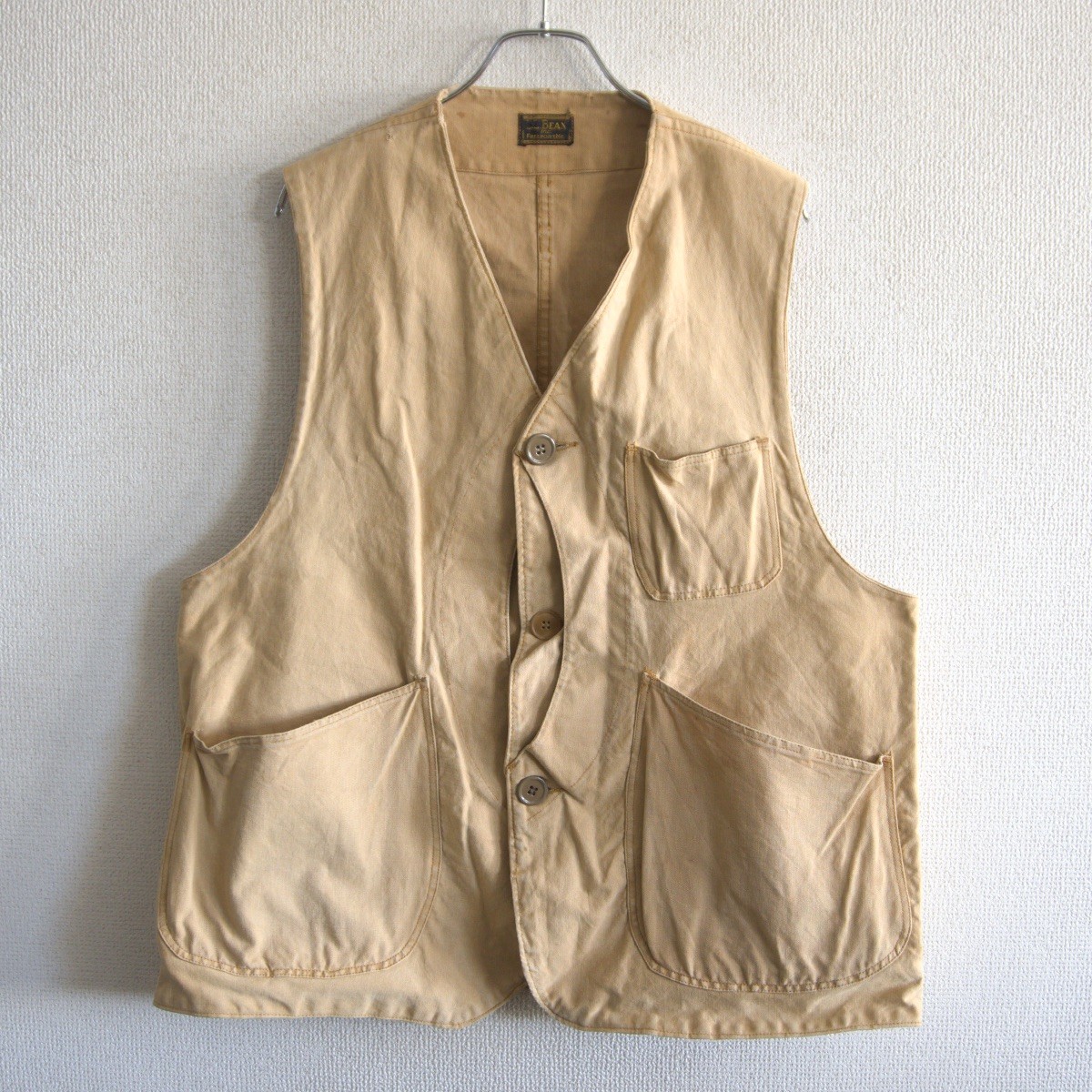 【30S】 L.L.BEAN 【HALF MOON HUNTING VEST】 30年代 ハーフムーン ハンティング ベスト ヴィンテージ エルエルビーン 26010797