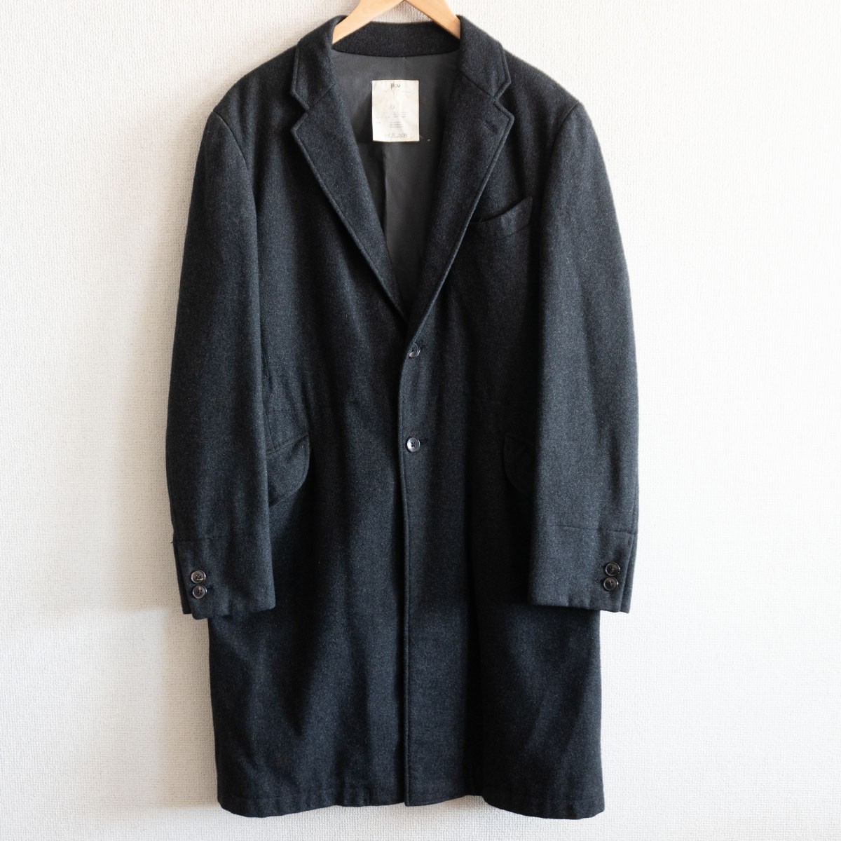 【美品】PPCM【カシミヤ チェスターコート】2 チャコールグレー 26020180｜OLD BOY SHOP