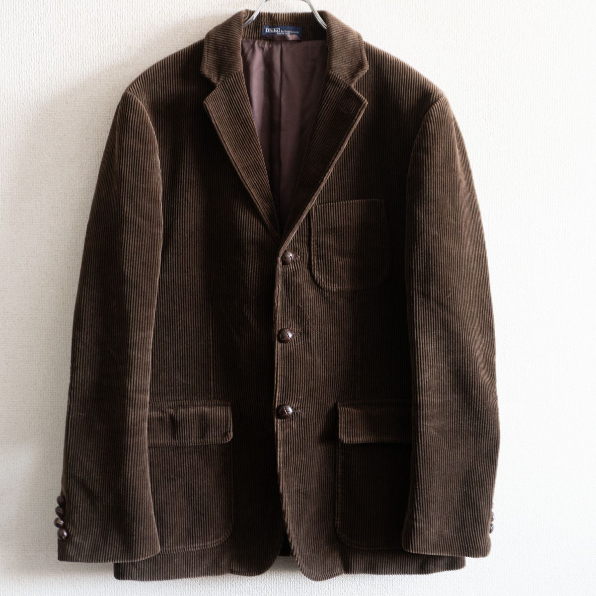 【美品】POLO RALPH LAUREN【レザー エルボーパッチ コーデュロイ ジャケット】42 ブラウン ポロラルフローレン s2602055