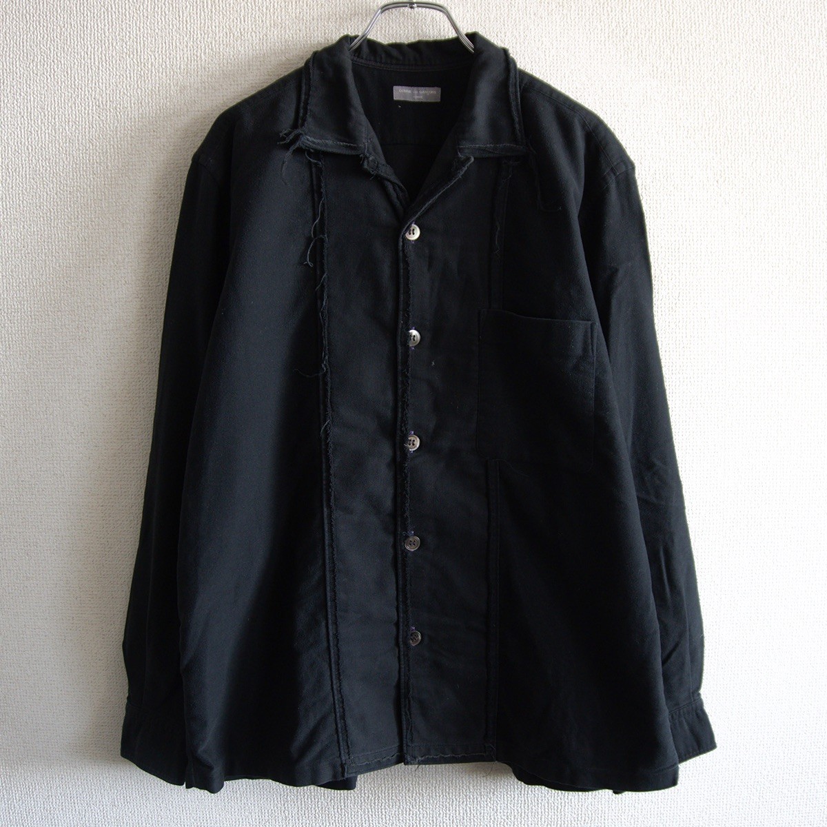 【AD2001/田中オム】COMME des GARCONS HOMME【ボックスシルエット オープンカラー 断ち切り シャツ】 コムデギャルソンオム 26020394