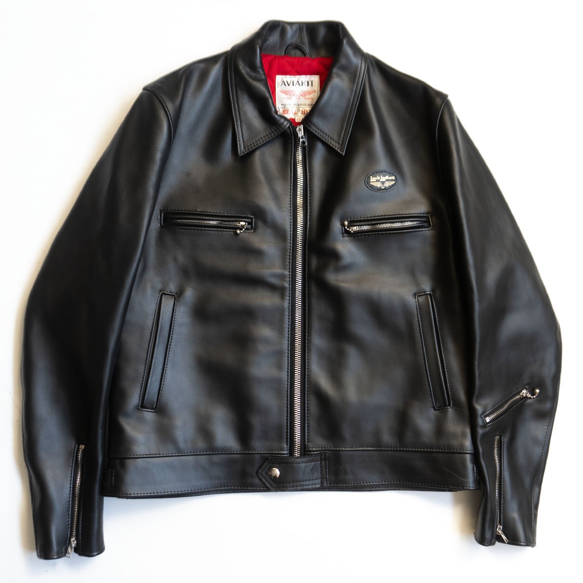 【極美品/ビッグ大きさ】Lewis Leathers【551 DOMINATOR】42 ホースハイド なめし革 ドミネーター ルイスなめし革 26020619