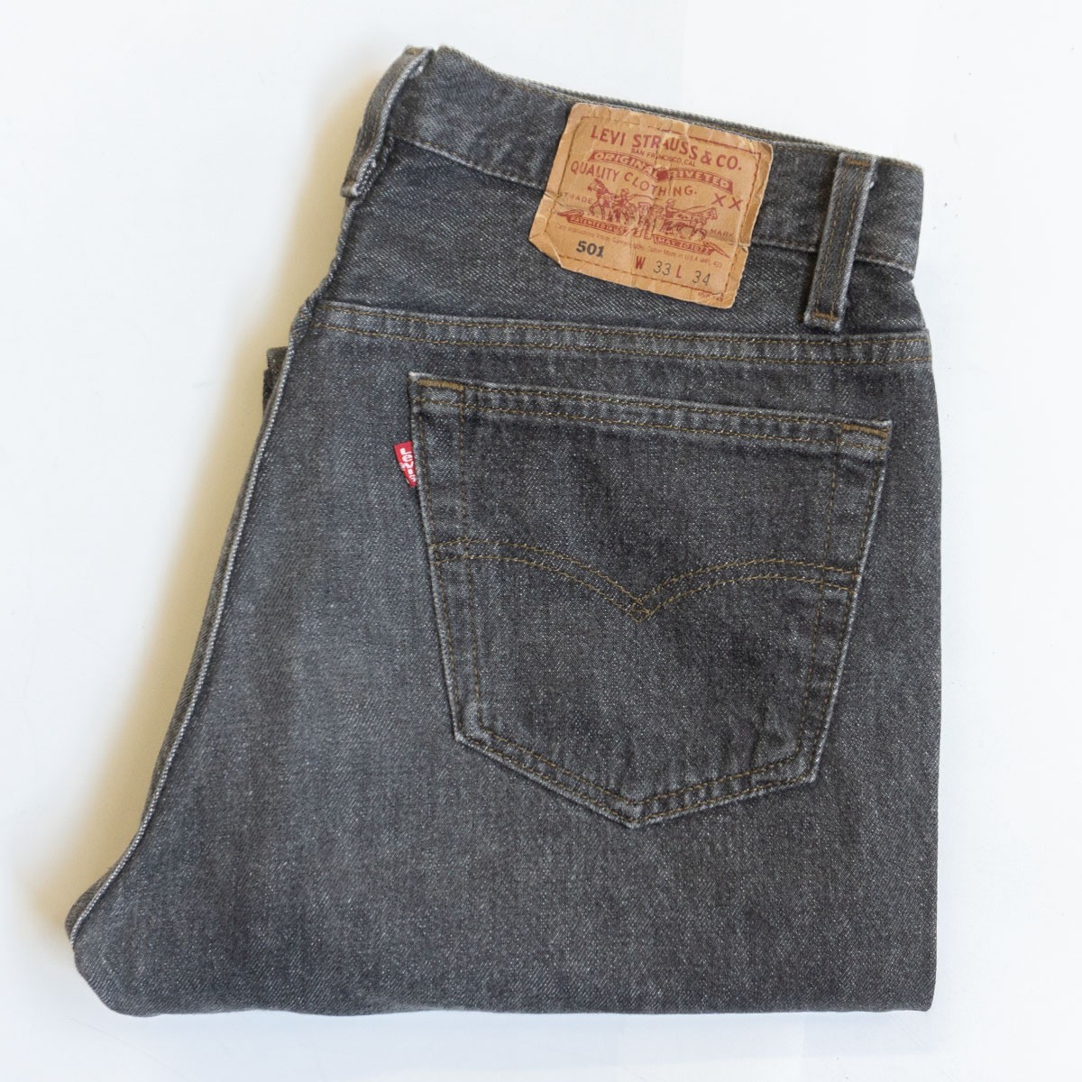 【先染め】 LEVI'S 【90s/501 ブラックデニム デニムパンツ】33×34 リーバイス アメリカ製 90年代 wl 26020543