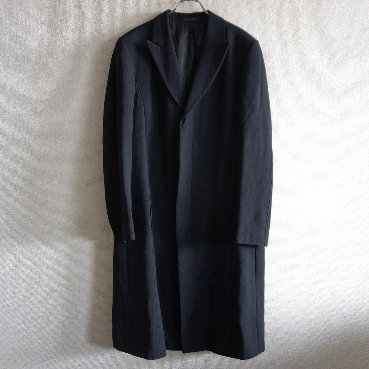 【美品/イタリア製】EMPORIO ARMANI【ロング チェスターコート】50 ブラック エンポリオアルマーニ 26020556