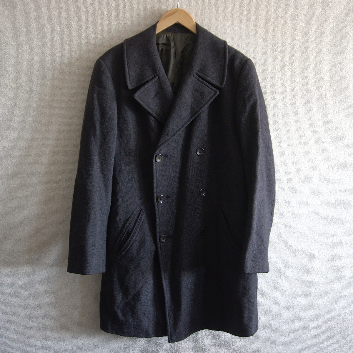 【美品/イタリア製】ARMANI COLLEZIONI【毛糸 カシミール ツィード ダブルチェスターコート】50 エンポリオアルマーニ 26020510