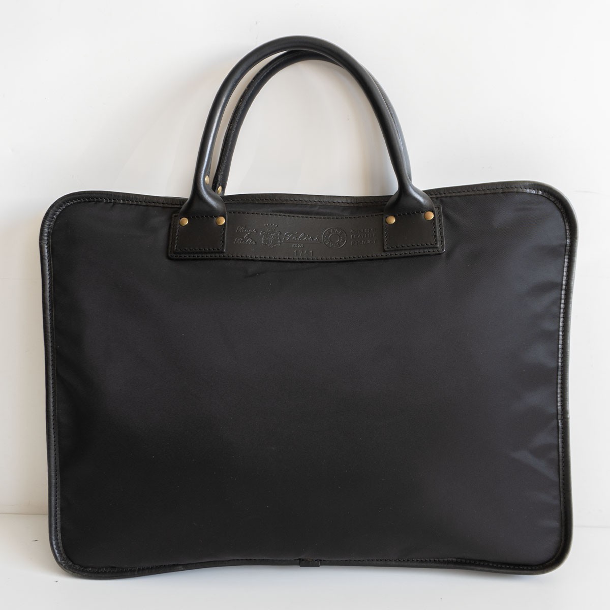 【美品】FELISI【1751/DS ブリーフケース】ブラック ナイロン×レザー ビジネスバッグ フェリージ 26030052