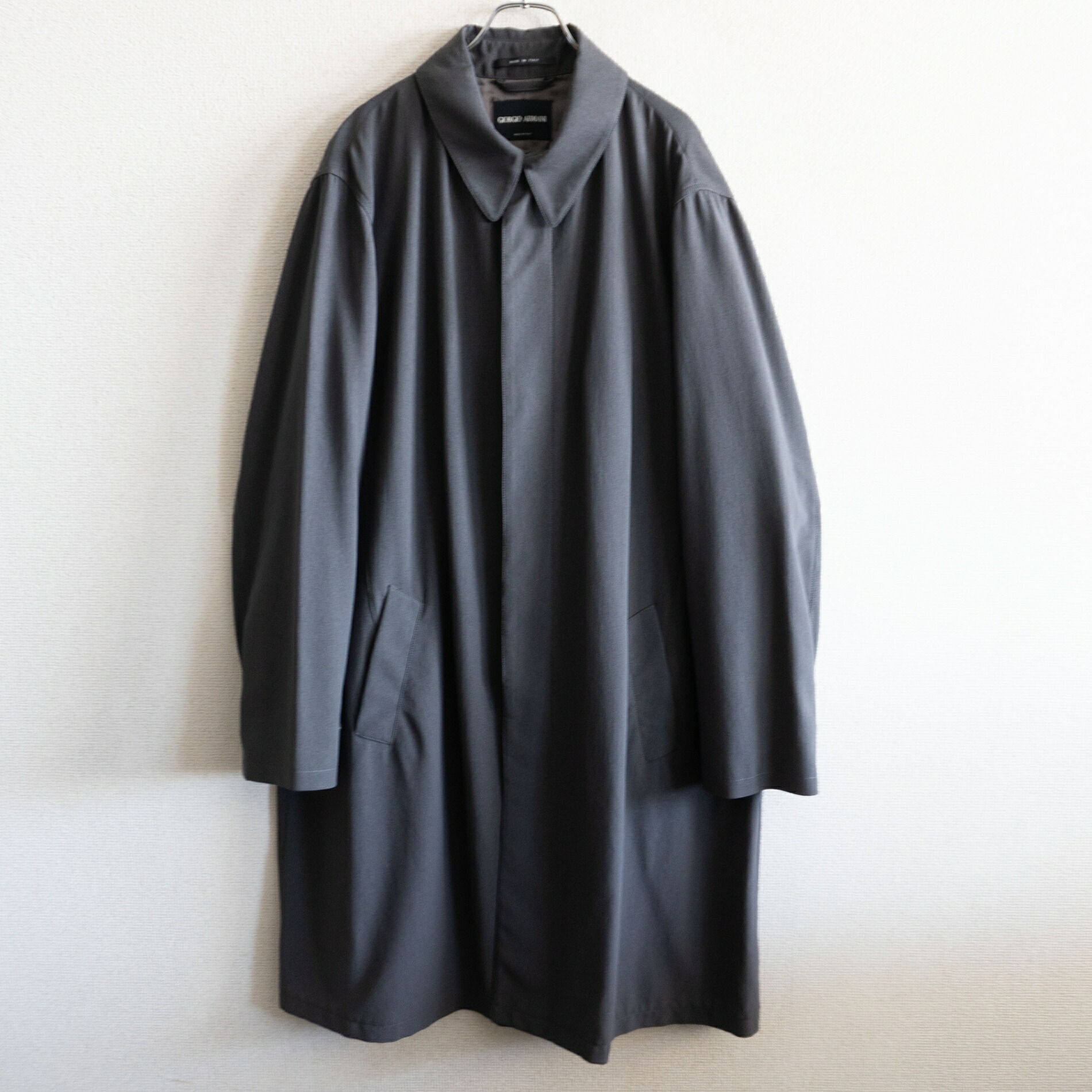 【GIORGIO ARMANI【STAIN COLLAR OVER COAT】54 グレー ジョルジオアルマーニ s2603005