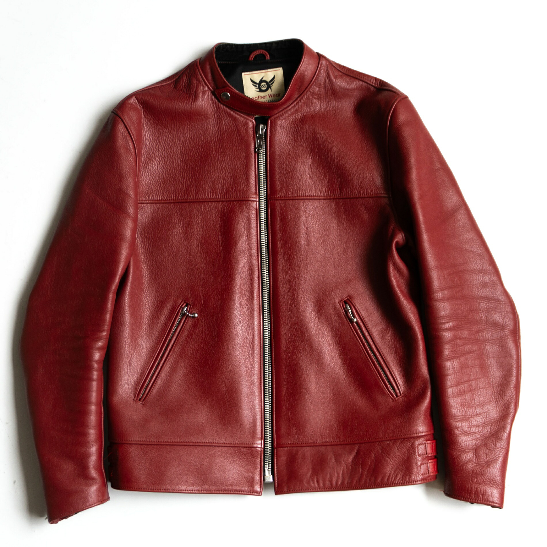 【美品】666 triple six【ステアハイド マンダリンカラー シングルライダースジャケット】40 レザー トリプルシックス 26030146