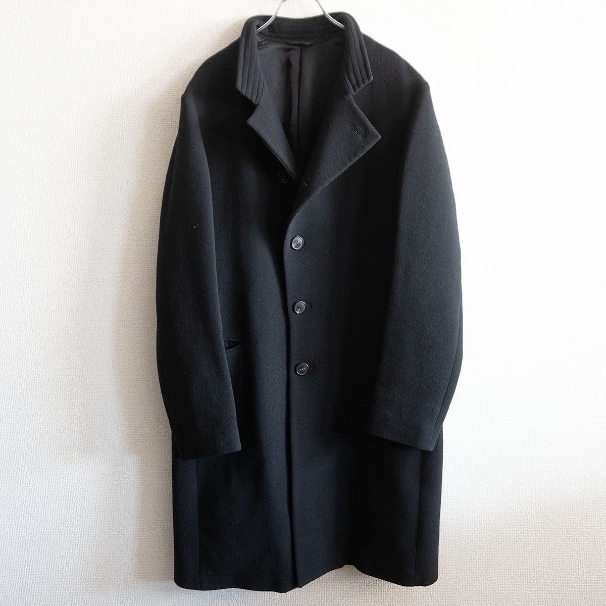 【美品】ARMANI COLLEZIONI【毛糸 チェスターコート】52 アルマーニ 26030241