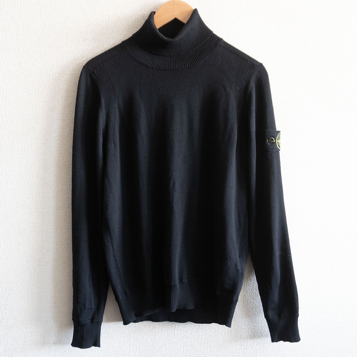 【2021AW】STONE ISLAND【Knitwear】S ブラック タートルネック ニット セーター ストーンアイランド 26030268