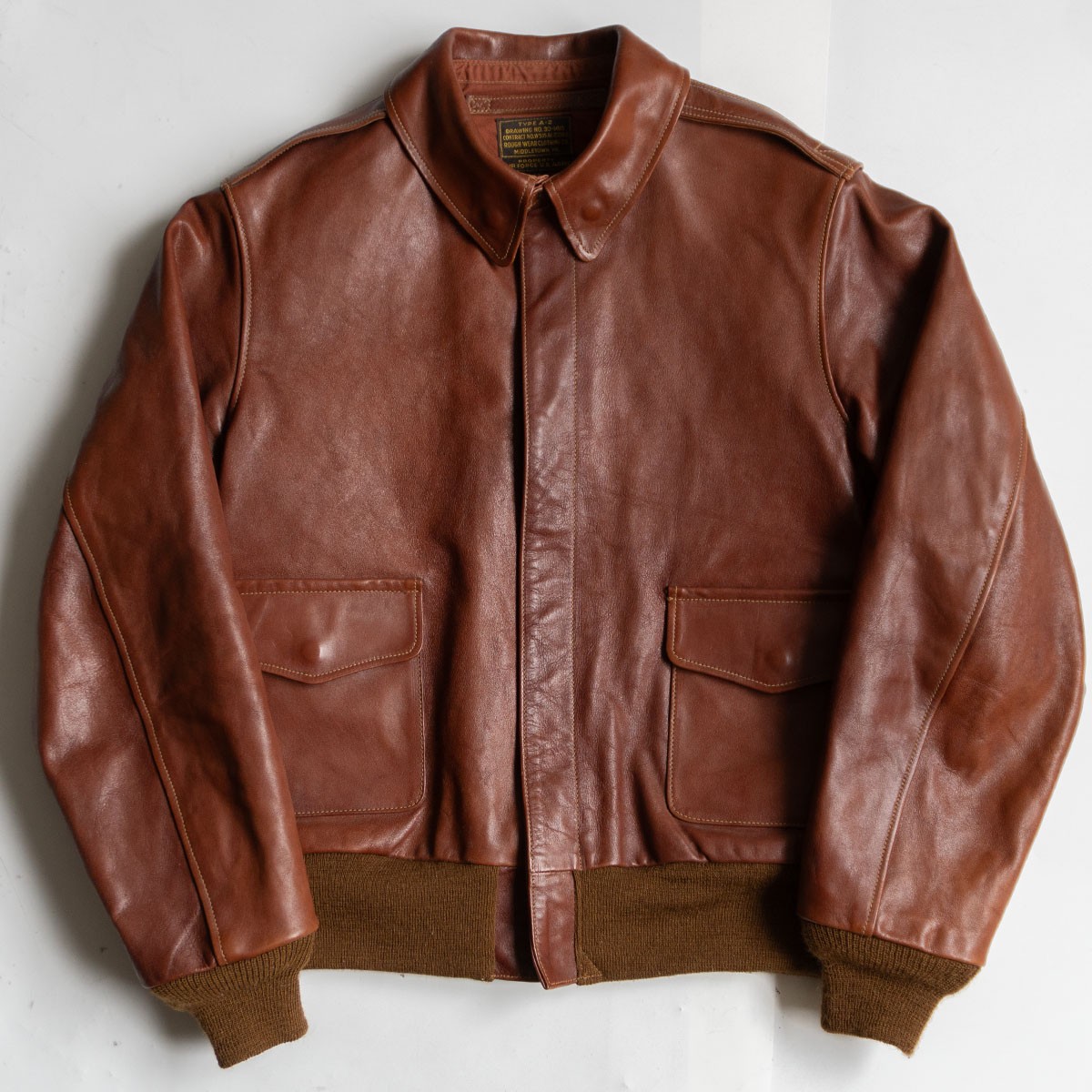 【実名復刻/ビッグサイズ】BUZZ RICKSON’S【ROUGH WEAR/A-2 ホースハイド フライトジャケット】42 レザー 馬革 バズリクソンズ 26030722