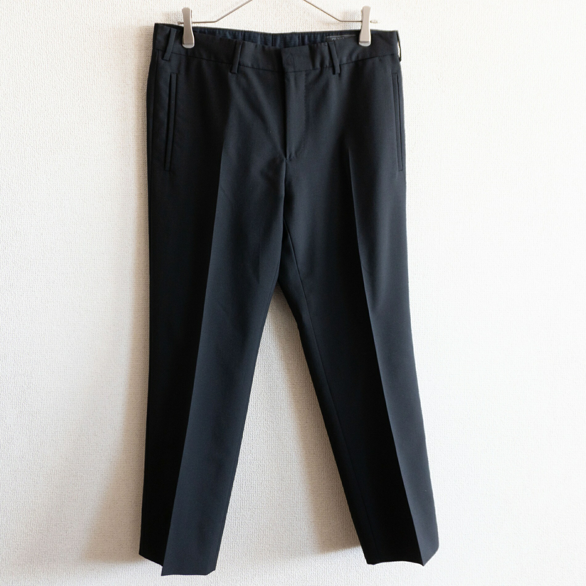 【最高級】 PRADA 【センタープレス スラックス】50R ブラック プラダ イタリア製 26030720 21,450円