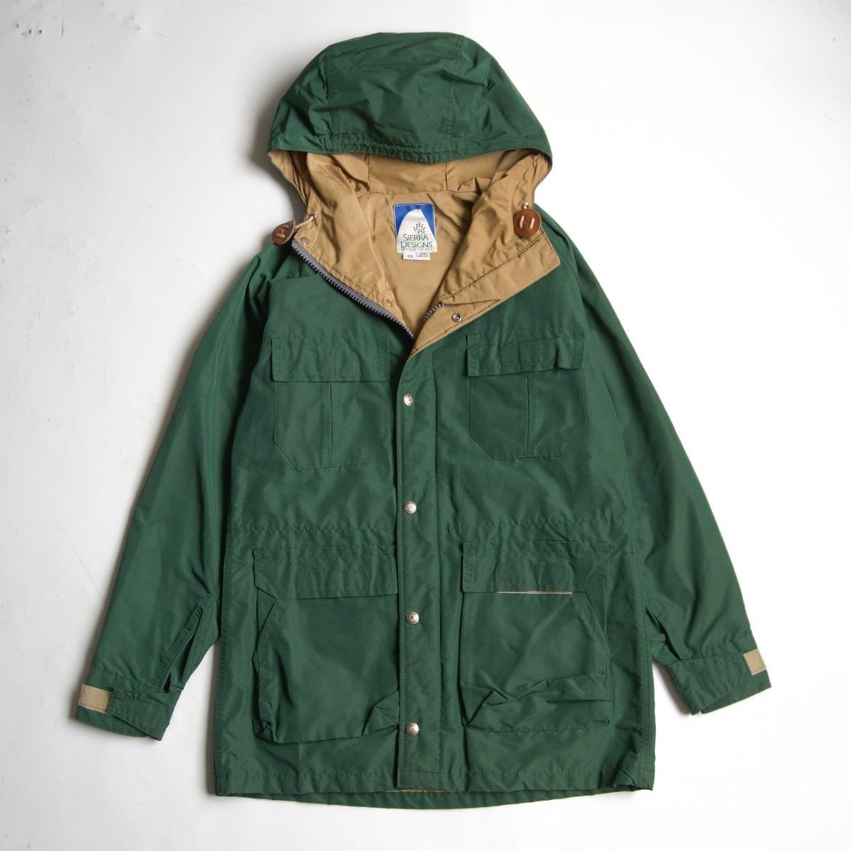 【美品】Sierra Designs 【USA製 60/40クロス マウンテンパーカー】 XS グリーン ジャケット シエラデザイン 26030714