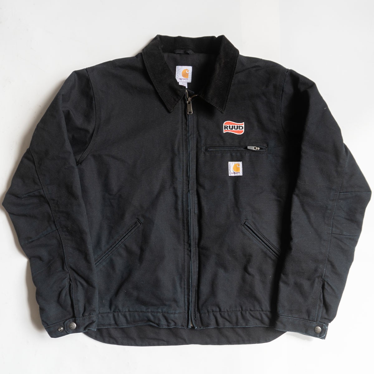 【雰囲気抜群】Carhartt【Detroit Jacket デトロイトジャケット】L ブラック BLK ダック カーハート 古着 26030987