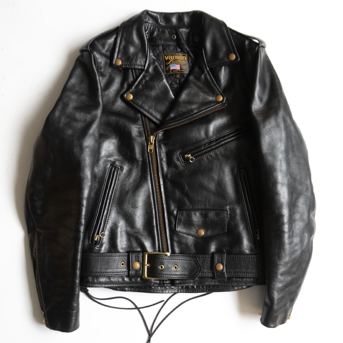 【美品】 VANSON 【HIGHWAYMAN ダブルライダース ジャケット】38 レザー USA製 バンソン 26030387