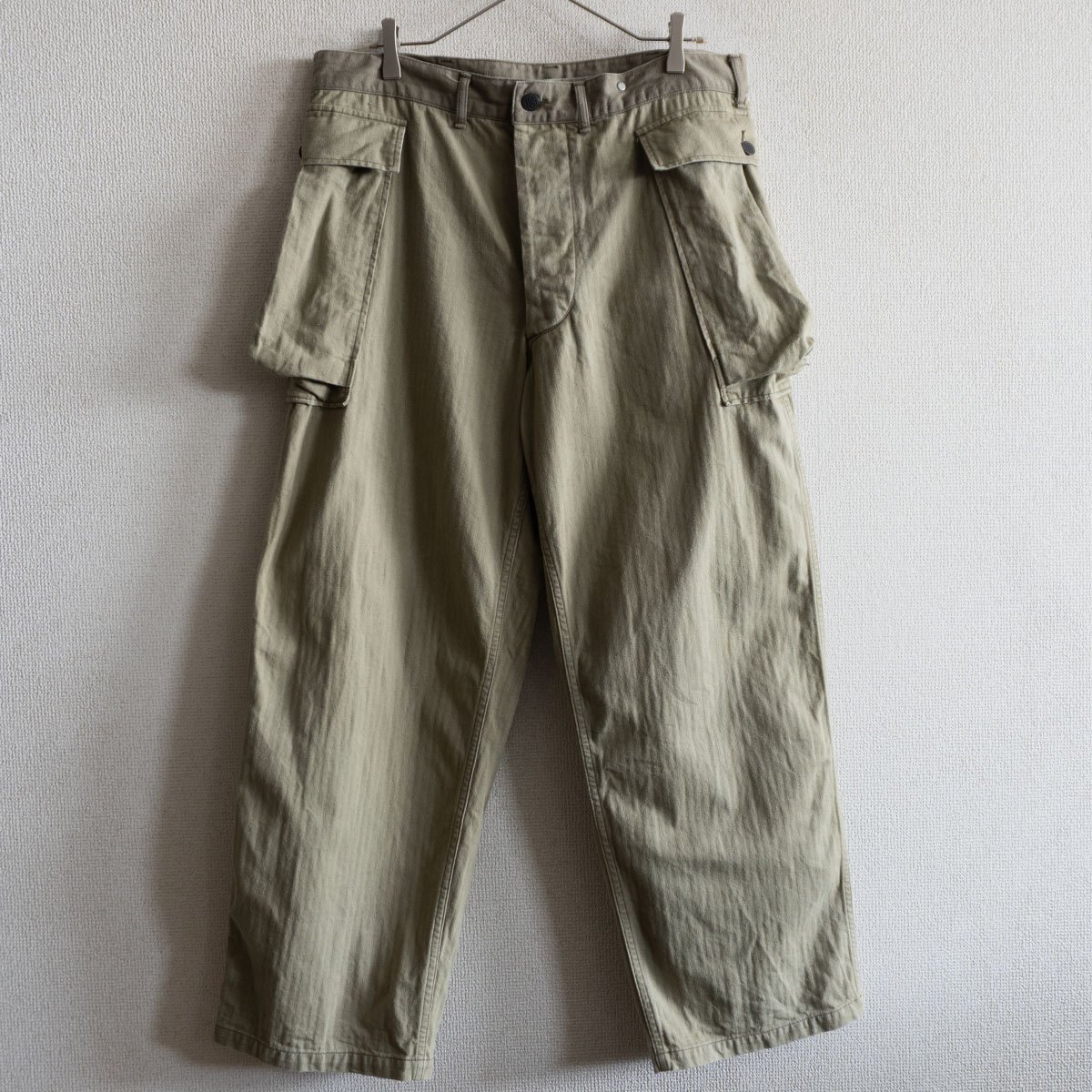 【雰囲気抜群】 WAREHOUSE【U.S.ARMY HERRINGBONE PANTS ヘリンボーン カーゴパンツ】36 ウェアハウス ミリタリー 26040132