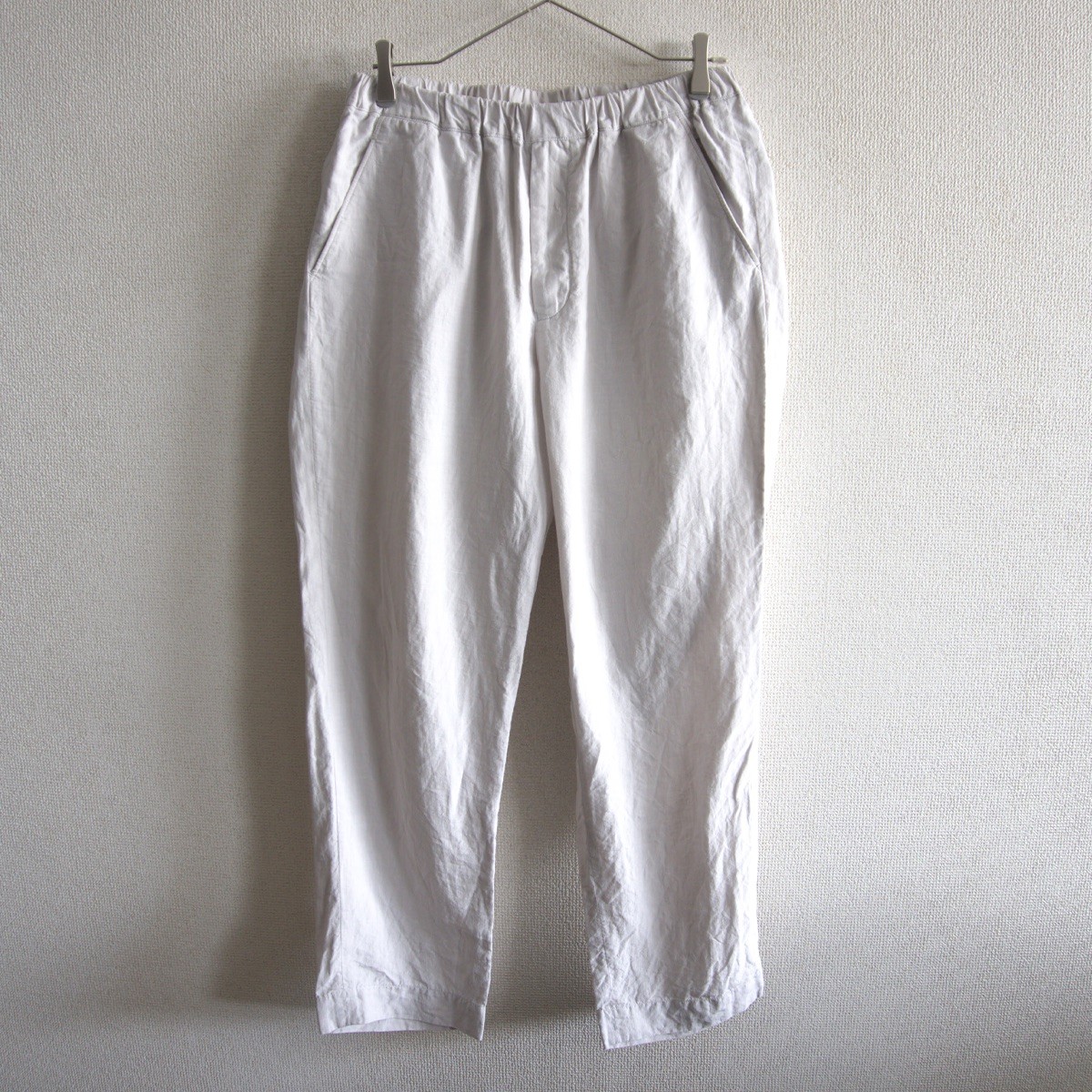 【24SS/美品】ARTS&SCIENCE 【EASY PANTS/イージー パンツ】3 ホワイト リネン アーツ＆サイエンス 26040125