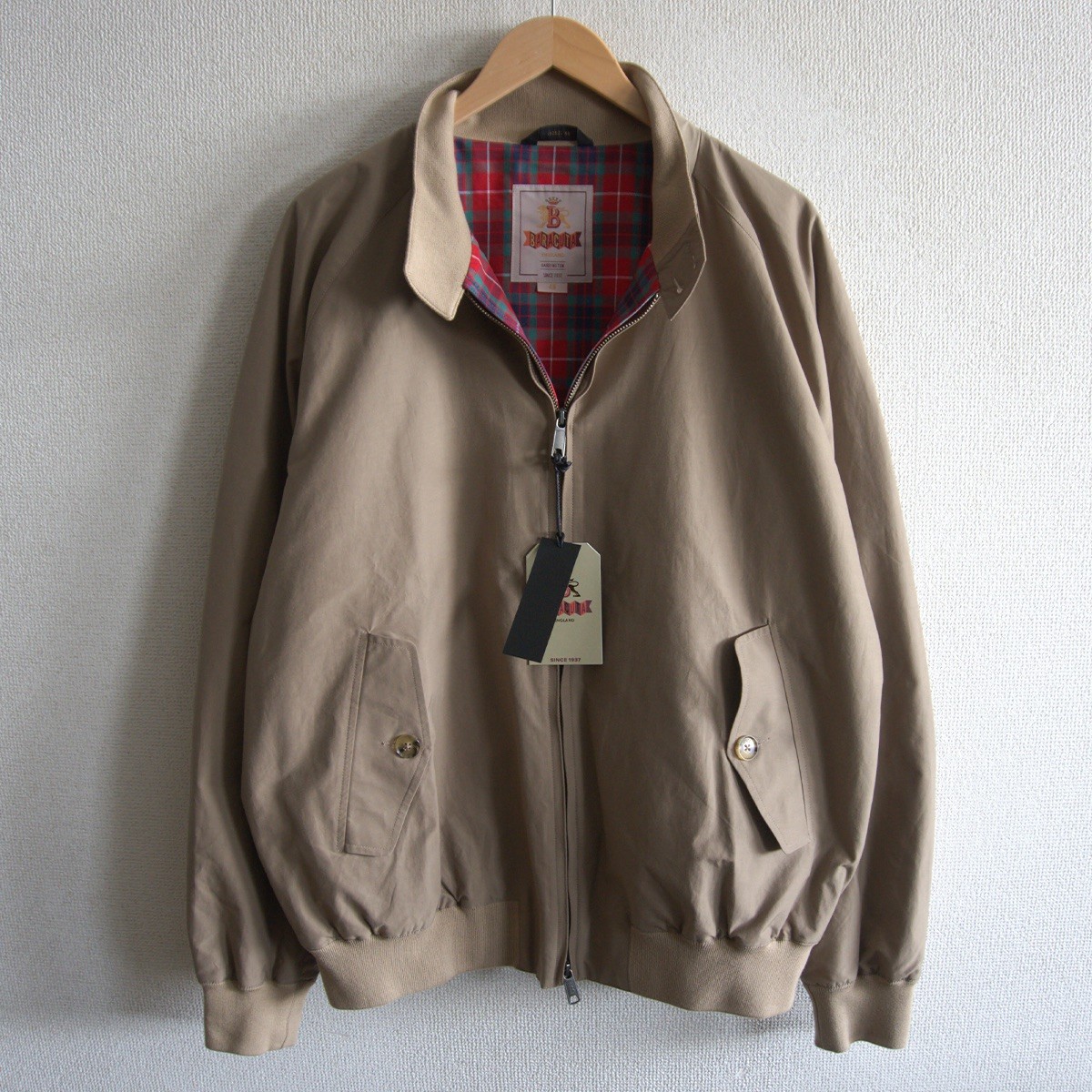 【ビッグサイズ/極美品】 BARACUTA 【G9 スウィングトップ ハリントンジャケット】48 バラクータ タン イングランド製 s2604026｜OLD BOY SHOP 32,890円