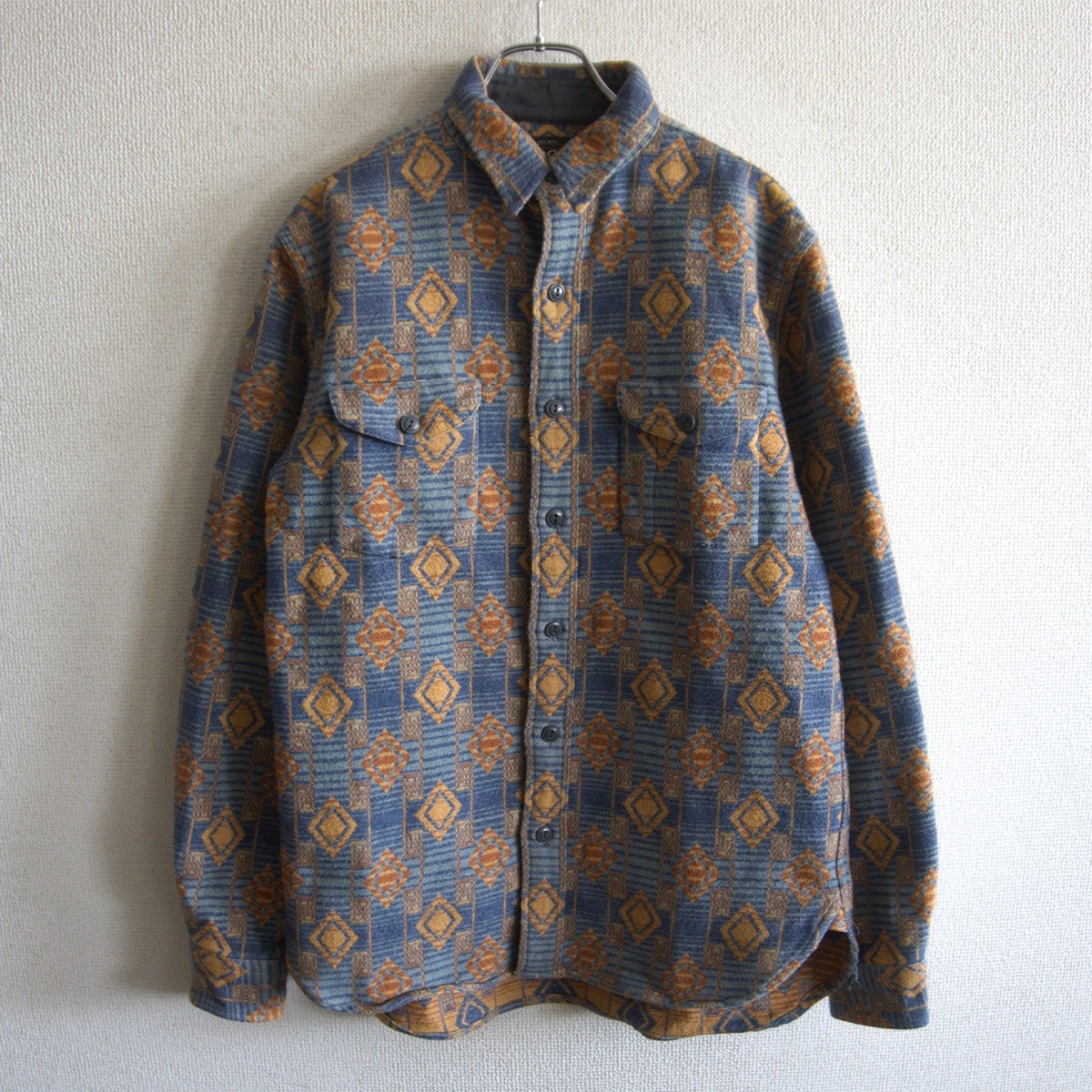 【極美品】RRL【NATIVE JACQUARD OVER SHIRT】S 原住民 ジャガードシャツ マチ付き添い人 ダブルアールエル 26040165