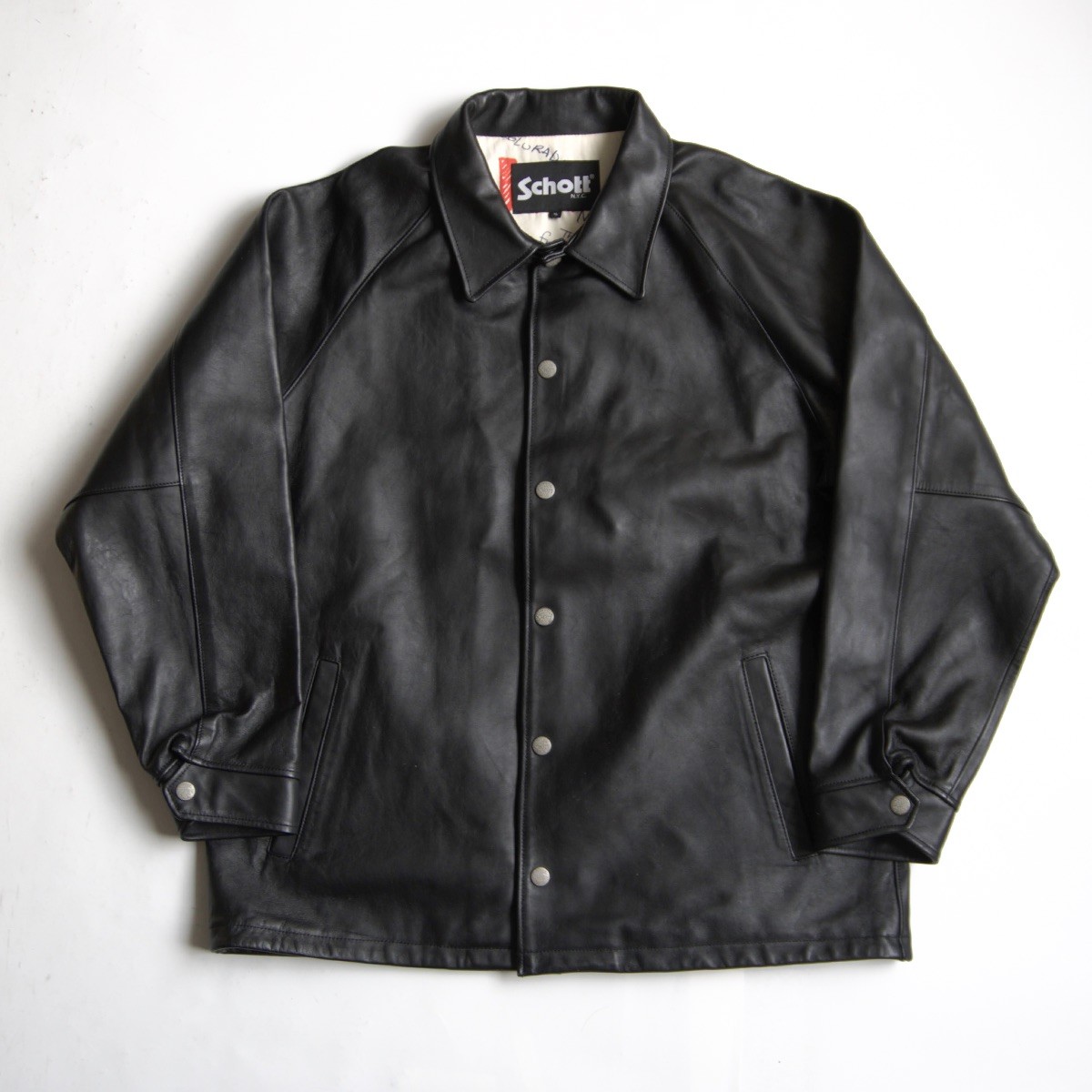 【極美品】SCHOTT×REMI RELIEF【SHEEP COACH JACKET】XL なめし革 コーチ職 上衣 黒いこと 打つこと 26040116 コート・ジャケット-メンズファッション