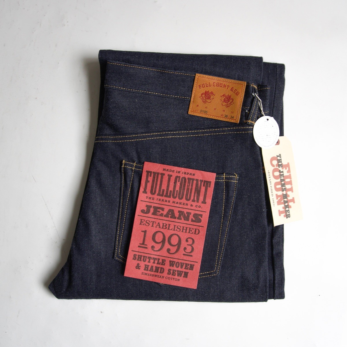 【タグ付き未使用品】 FULLCOUNT【0105 デニムパンツ】36×34 フルカウント 26040289
