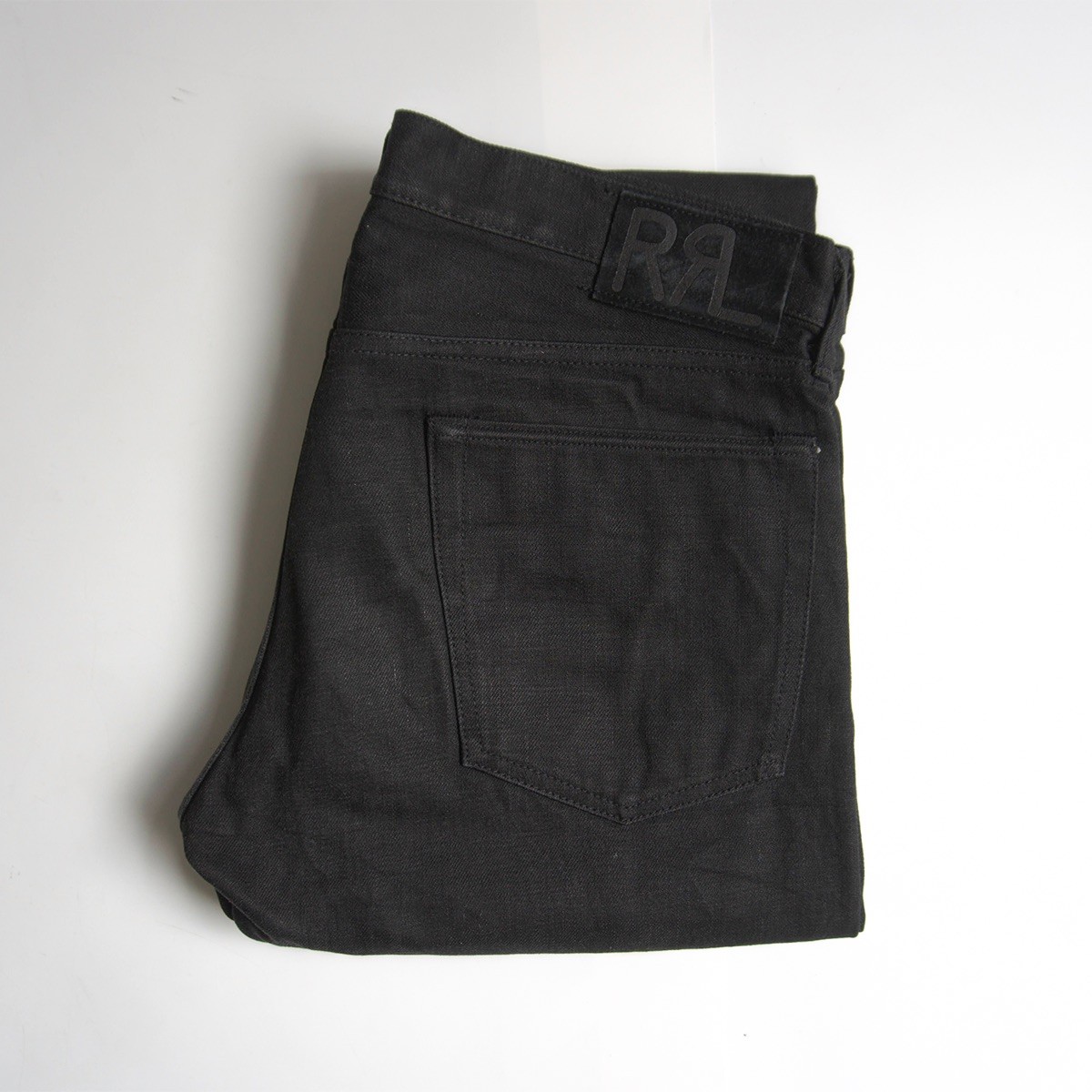 【美品】RRL 【NEW BLACK ON BLACK SLIM FIT JEANS】33×32 スリムフィット ブラック デニムパンツ ジーンズ アメリカ製 26040335