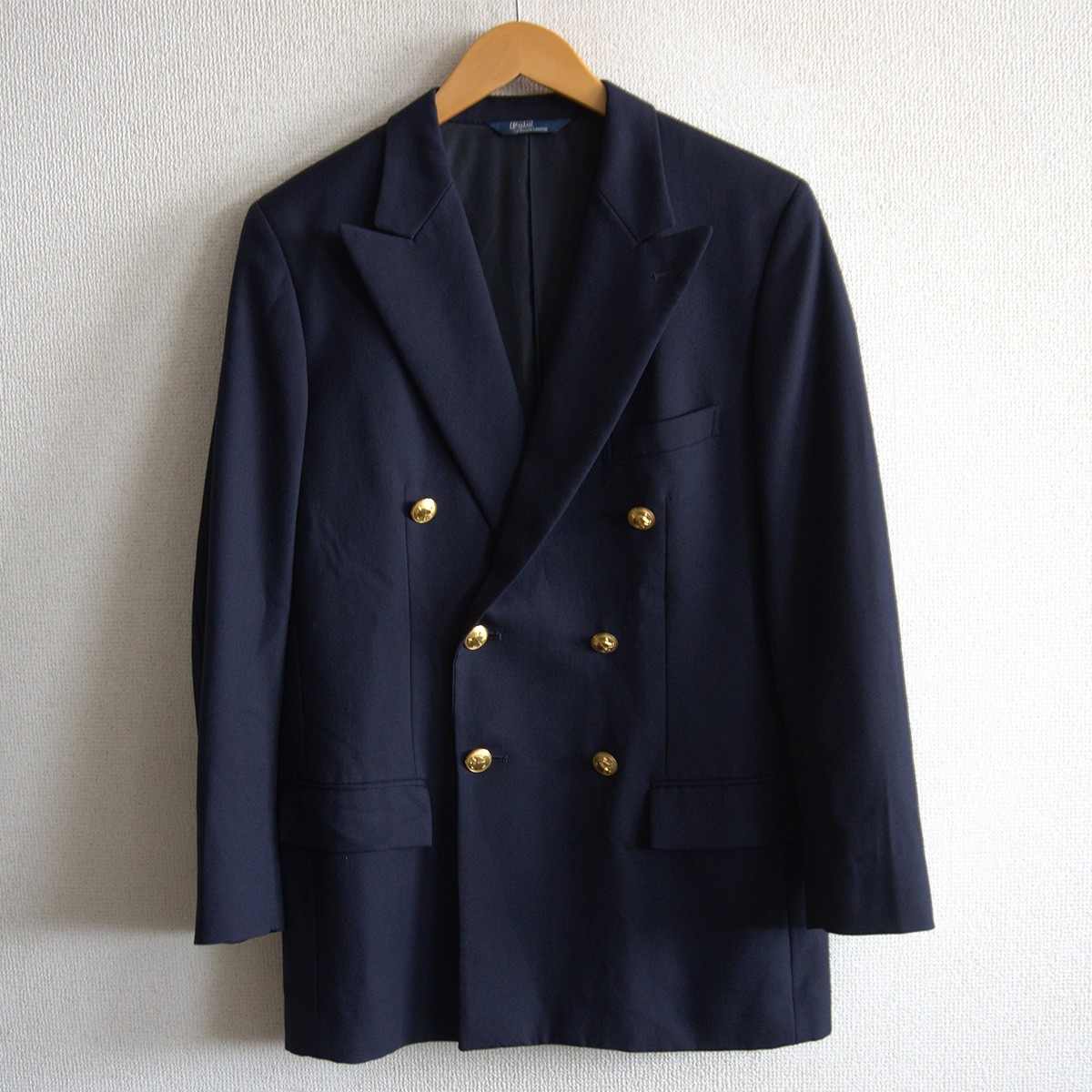 【最高級品】POLO RALPH LAUREN【テーラードジャケット /紺ブレ】170 ダブル 金牡丹 ポロラルフローレン 26040341