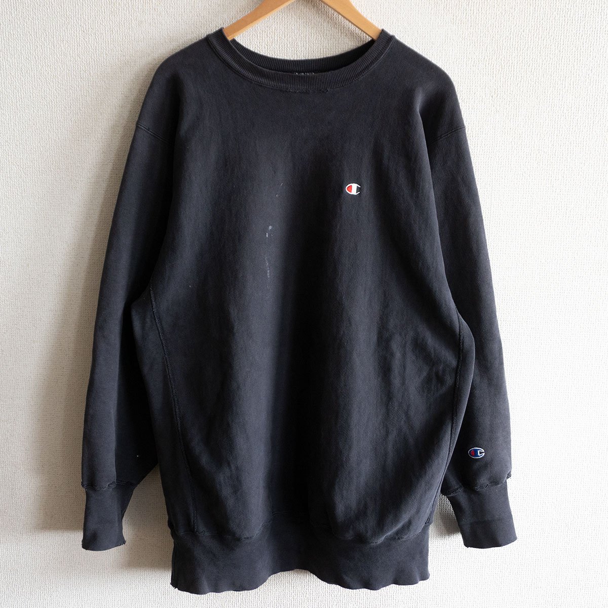【90s/黒いこと】CHAMPION【REVERSE WEAVE リバースウィーブ 汗水】XXL 黒 はやりっ子 調教師 USA製 26040543