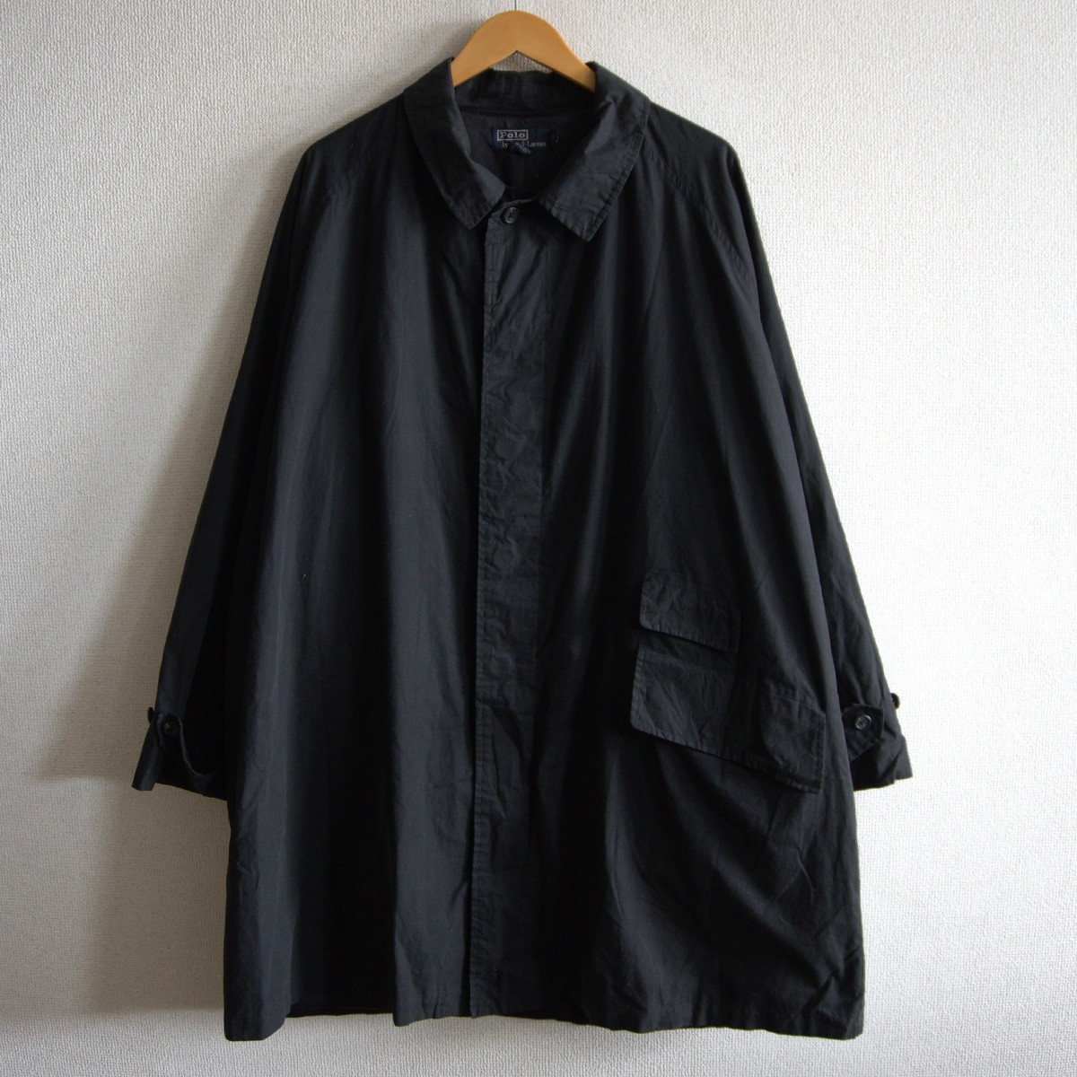 【希少 / 一枚袖】POLO RALPH LAUREN 【ステンカラー コート】XL ブラック  ポロ ラルフローレン 26040534