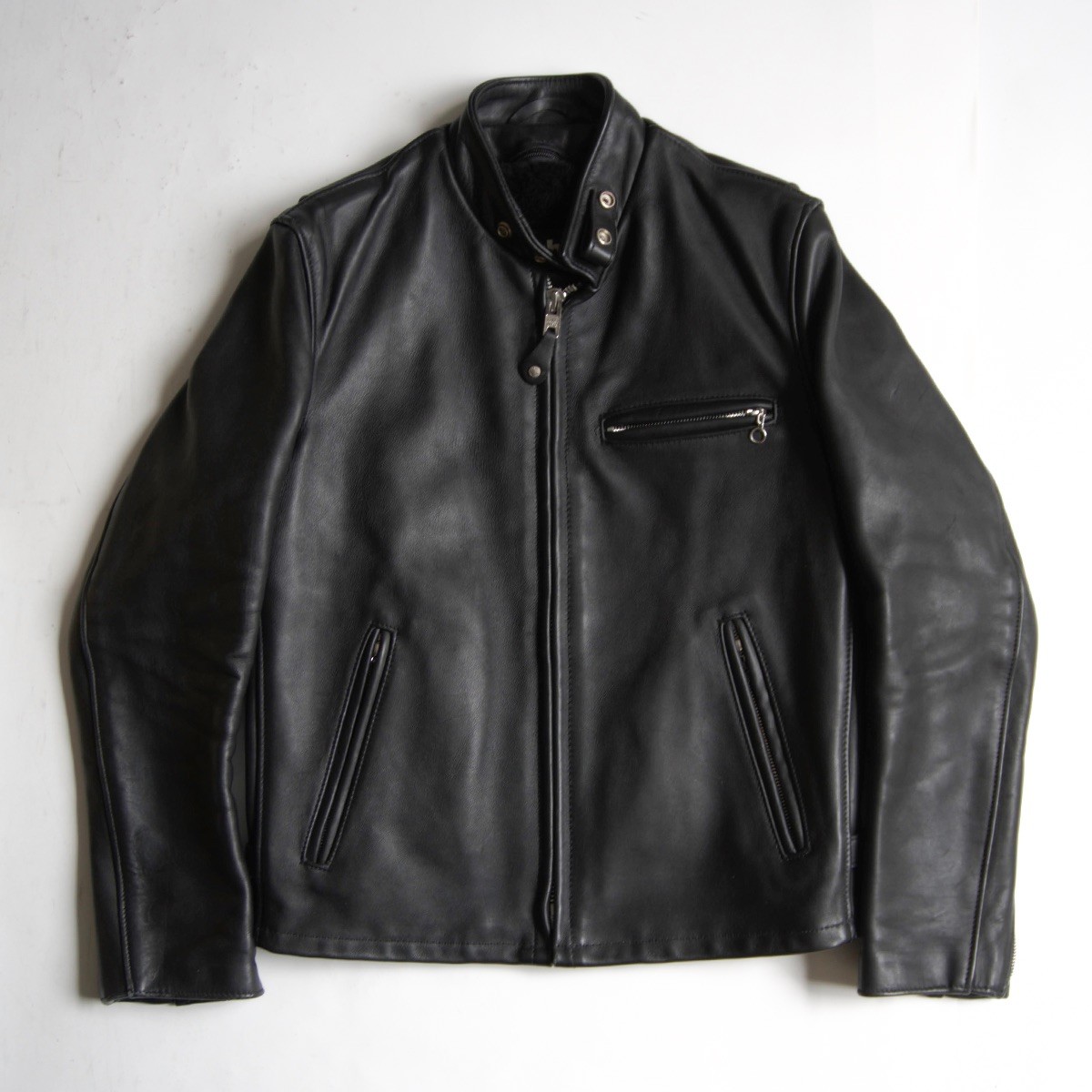 【美品】SCHOTT【641/シングルライダースジャケット】38 ボアラインドライブ付き添い人 なめし革 亜米利加製 打つこと 26040645