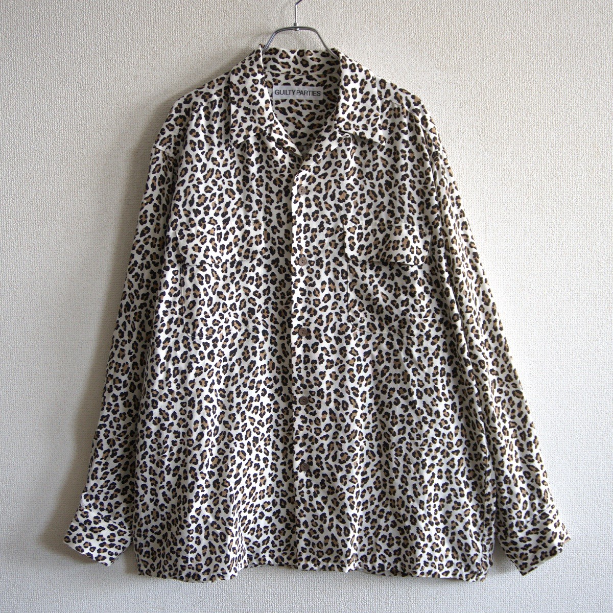 【美品】WACKO MARIA【HAWAIIAN SHIRT L/S 明けっ広げ色合い プルオーバー】 L ワコマリア レオパード 26040748