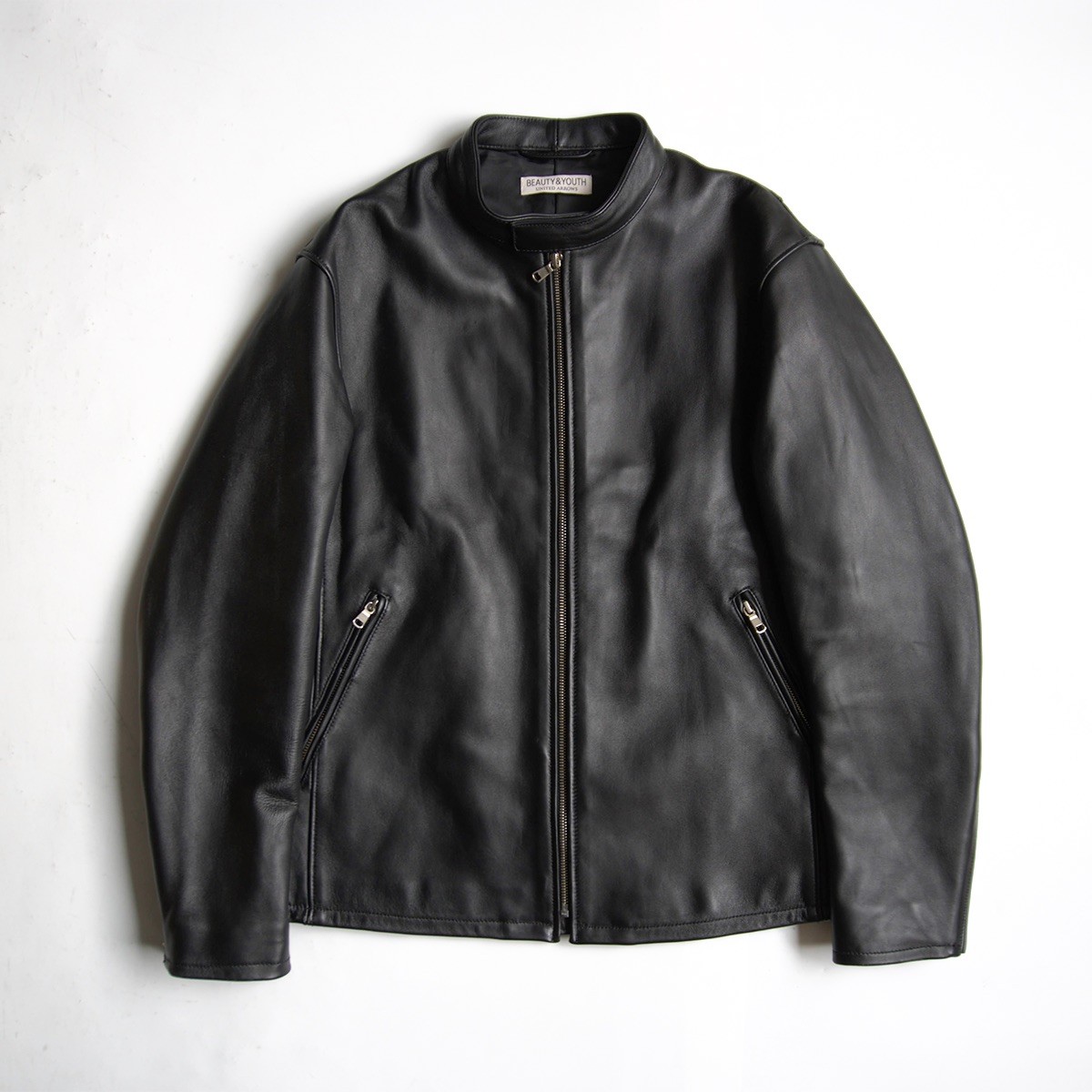 【極美品】BEAUTY\u0026YOUTH 【シープレザー シングルライダース 上衣】XL ユナイテッドアローズ 黒いこと 羊革 26040756
