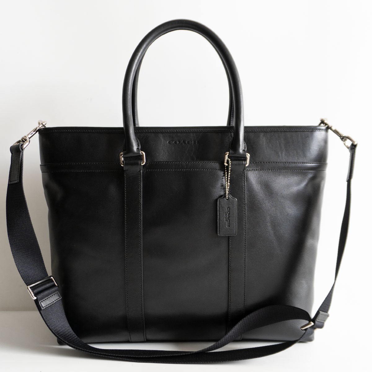 【美品】COACH【2WAY コンコルド なめし革 トートバッグ】 黒いこと 商行為御徒面子 コーチ職 26050021