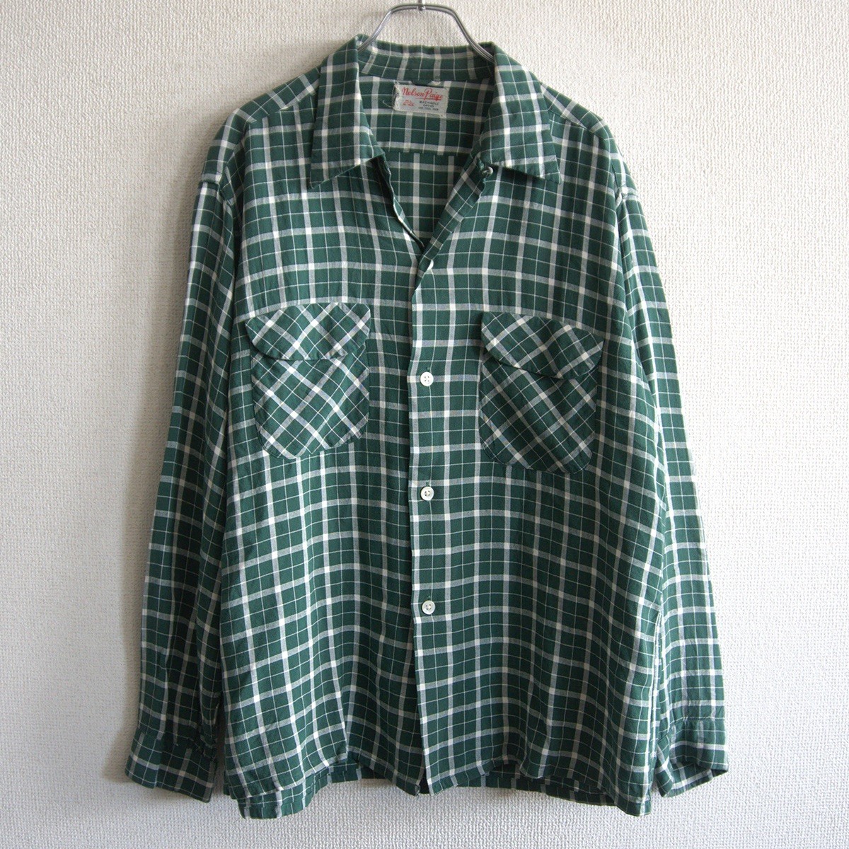 【50s/ヴィンテージ】Nelson Paige【明けっ広げ色合い 人絹 読み合わせるプルオーバー】ML 16-16 1/2 古着 26050191