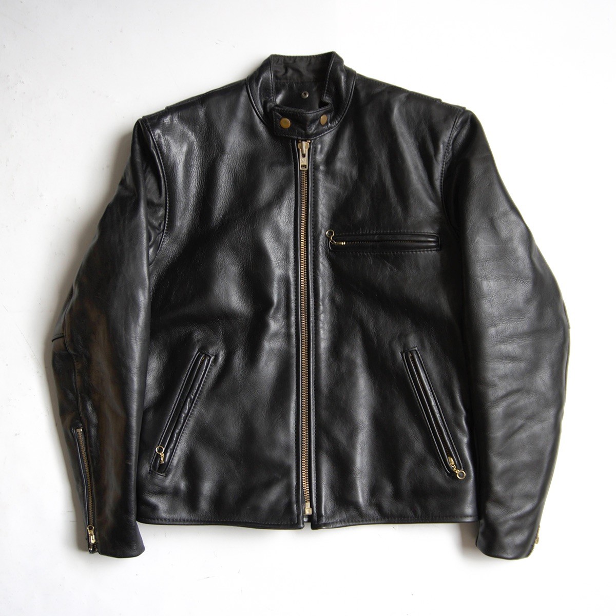 【美品】 VANSON 【MODEL D シングルライダースジャケット】40 なめし革  USA製 バンソン 26050291