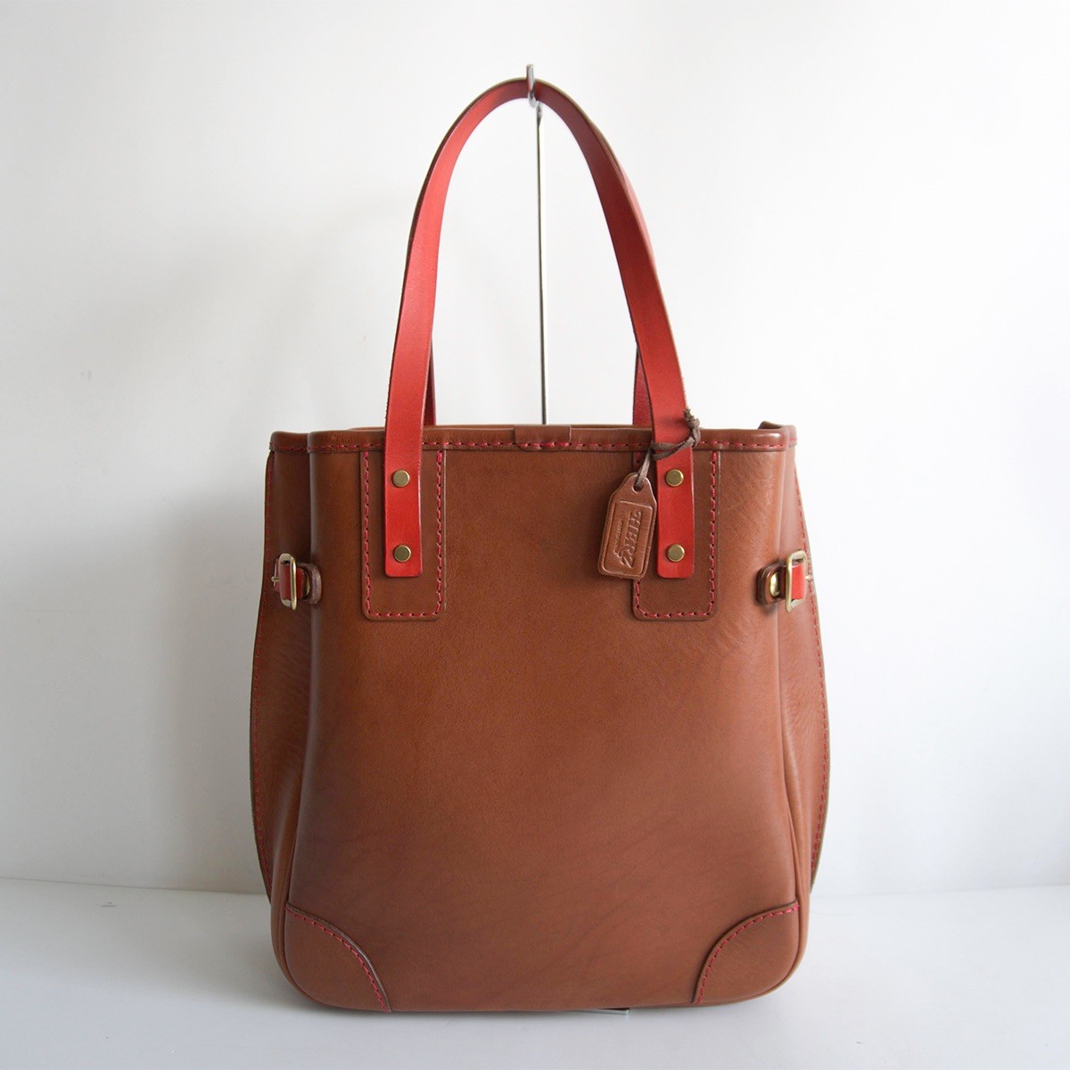 【2トーンカラー】 HERZ 【ワイルド肩掛けトート(A-101)】ブラウン&times;レッド バッグ ヘルツ 鞄 26050368｜OLD BOY SHOP
