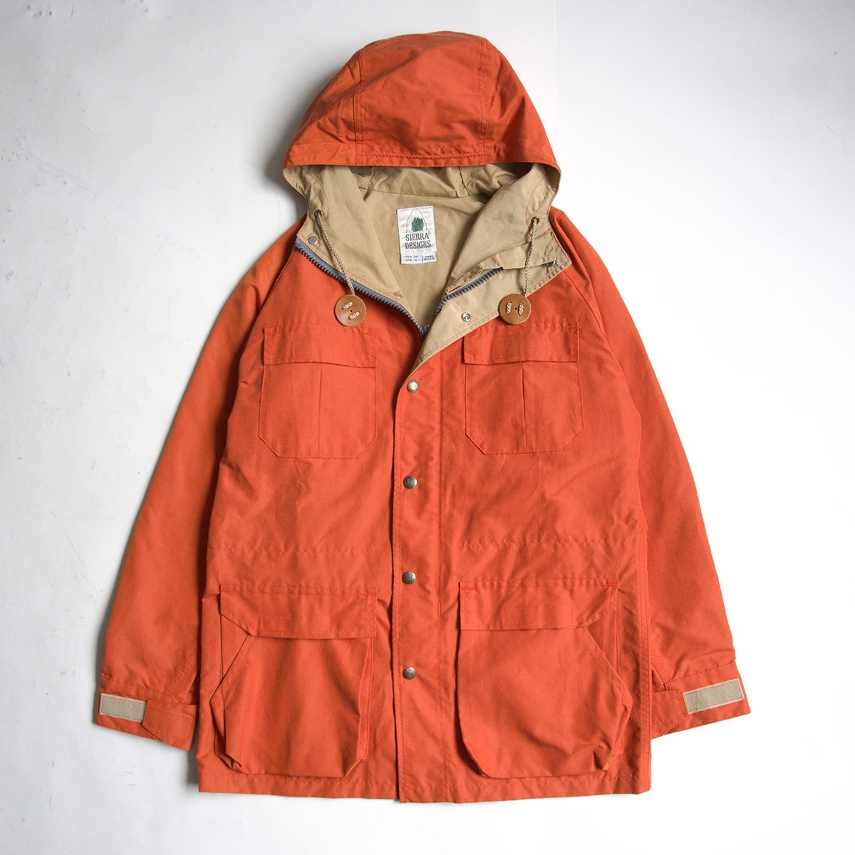 【美品】Sierra Designs 【USA製 60/40差し交わす お山パーカー】 S オレンジ色 上衣 シエラデザイン s2605106