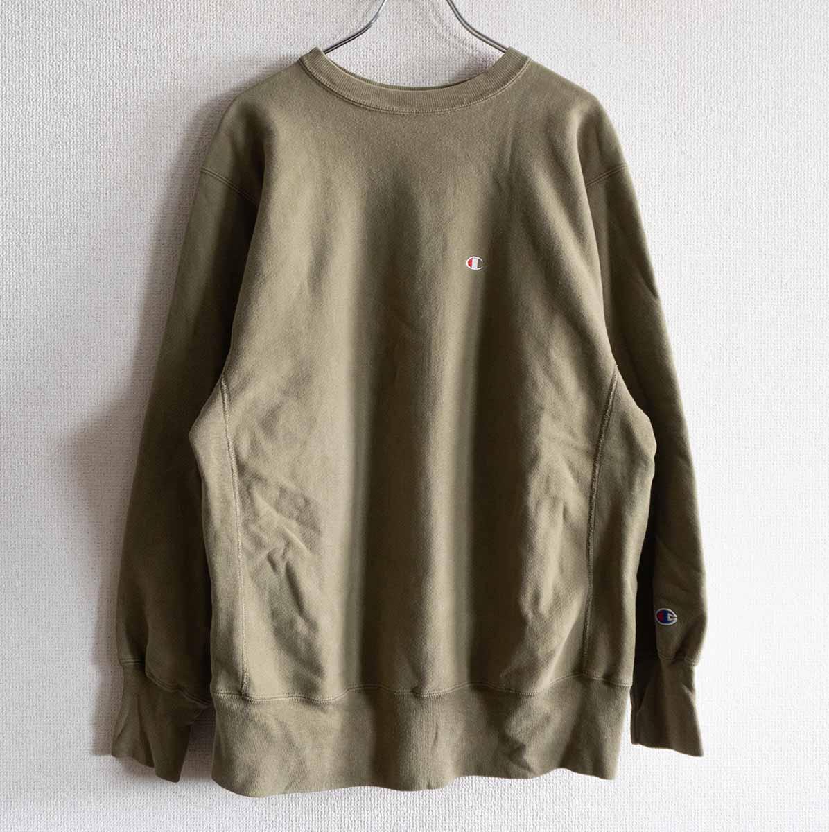 【90s】CHAMPION【REVERSE WEAVE リバースウィーブ 汗水】XL はやりっ児 カーキ オリーブ 26050664