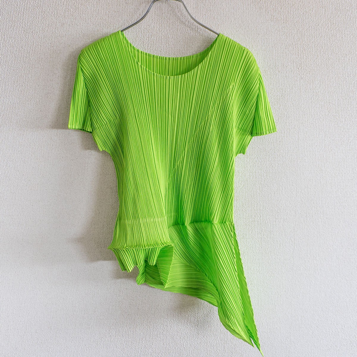 【美品】PLEATS PLEASE【筋目  うつり変わり カットソー】 3 ライトグリーン 筋目プリーズ ISSEY MIYAKE イッセイミヤケ 26050758