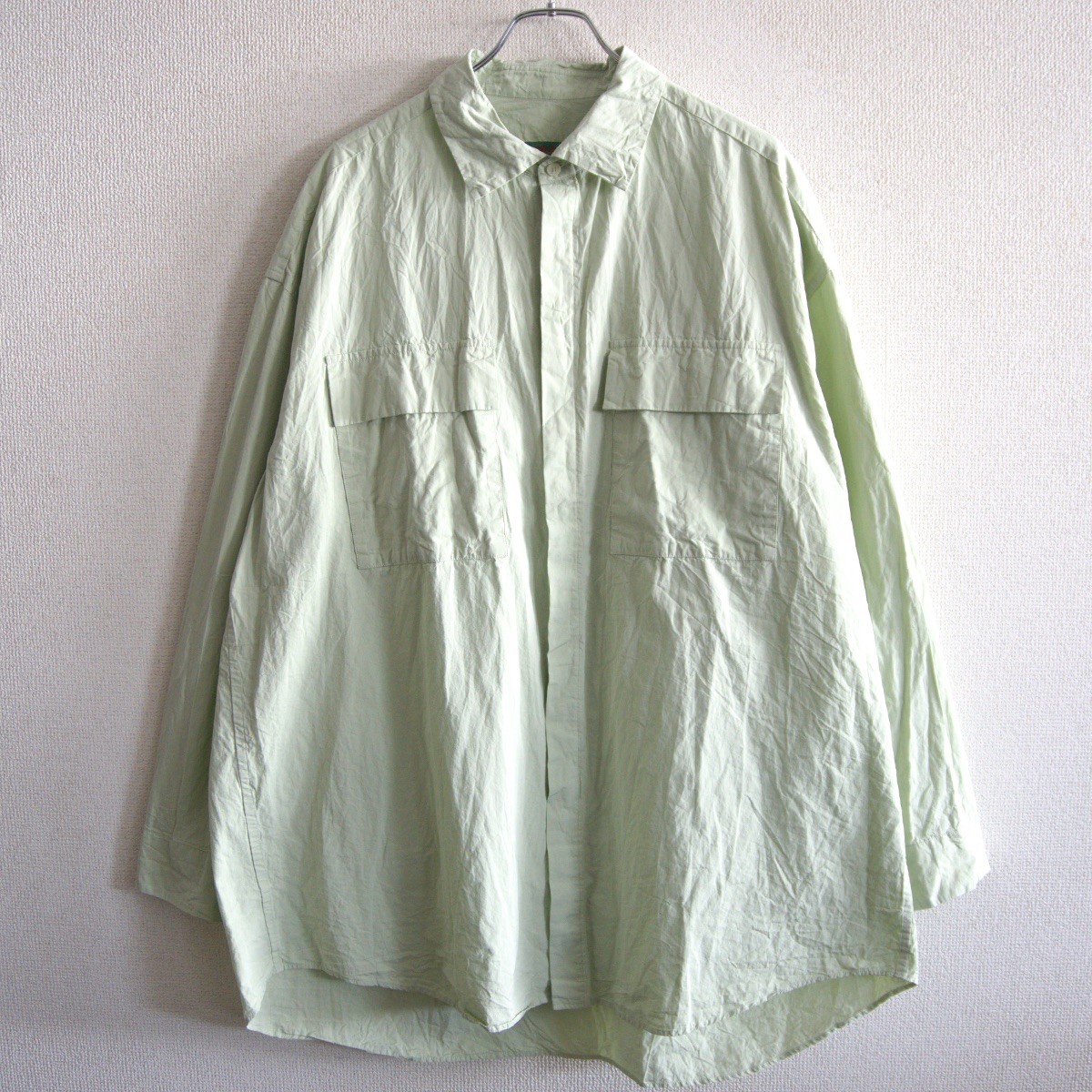 【美品】 CASEY CASEY 【VOLUME SHIRT 22HC331】 M ライトグリーン ボリューム シャツ ケーシー ケーシー 26050690|OLD BOY SHOP