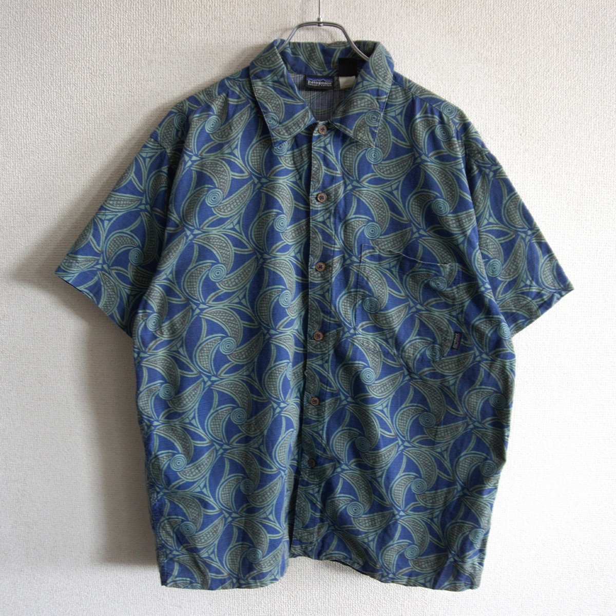 【90s】PATAGONIA【A/C SHIRT PIN WHEEL アロハシャツ】M パタゴニア 90年月日 香港製 26050796