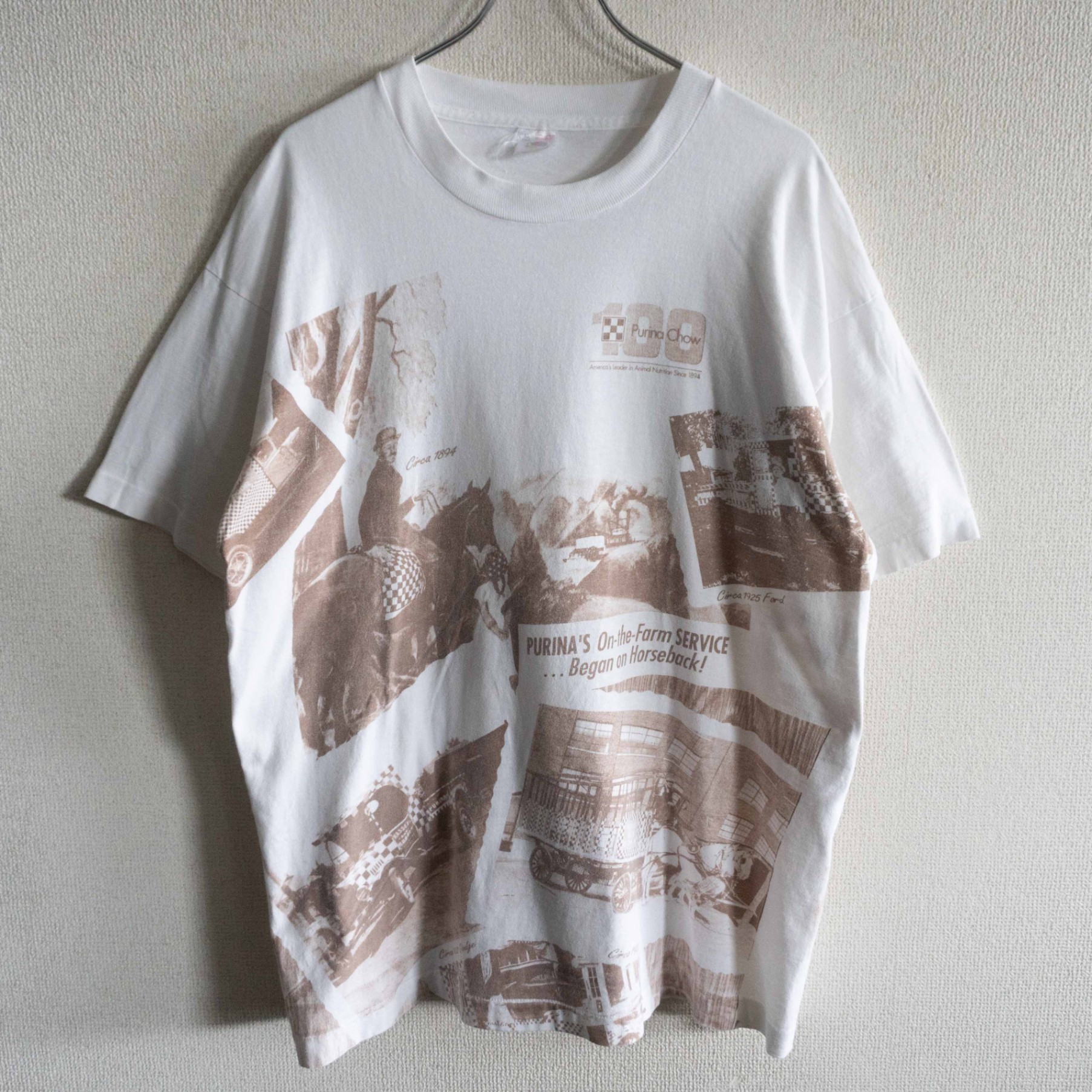 【90s/USA製】FRUIT OF THE LOOM【Purina Chow 総柄プリント Tシャツ】XL 26060096｜OLD BOY SHOP