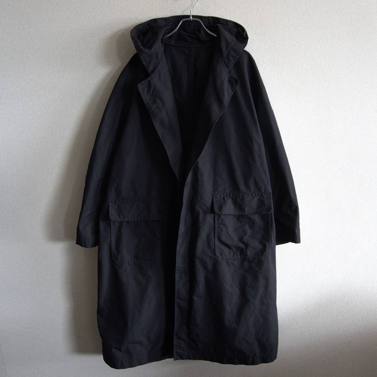 【90s/アーカイブ】Y\u0027s for men【フーデット ロング 厚地の外套】M 黒いこと YOHJI YAMAMOTO ヨウジヤマモト ワイズフォーメン 26060006