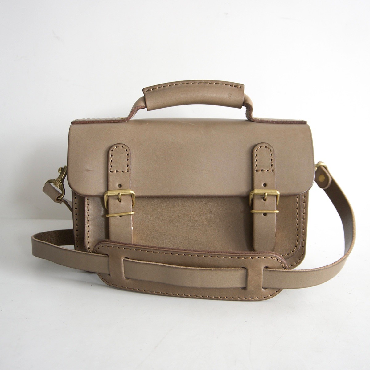 【美品】 HERZ 【2本三尺帯の2wayミニ御徒面子 (CW-67)】薄墨色 御徒面子 サイクル 鞄 s2605178
