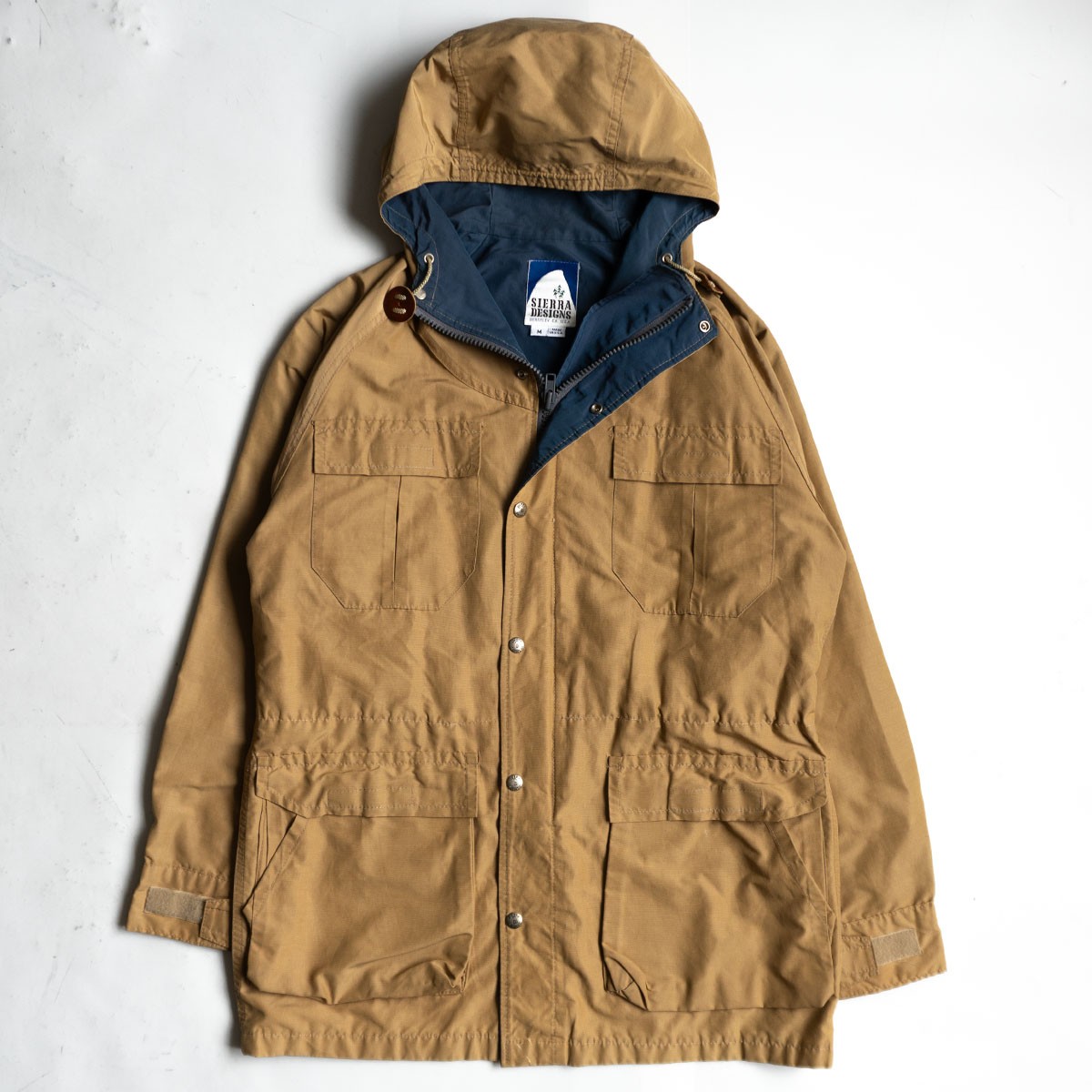 【美品】Sierra Designs 【USA製 60/40差し交わす お山パーカー】M タン 上衣 シエラデザイン 26060311