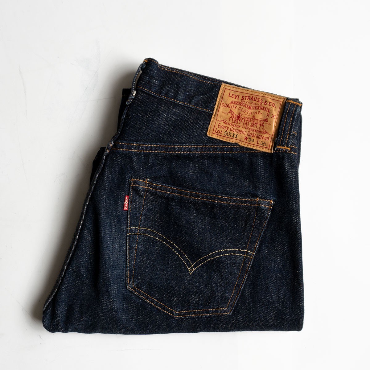 【美品濃紺/バレンシア製】 LEVI\u0027S 【 47501 / 501XX ビッグE ジーンズズボン下 】34×36 リーヴァイズジーンズ 555 亜米利加製 wl 26060321