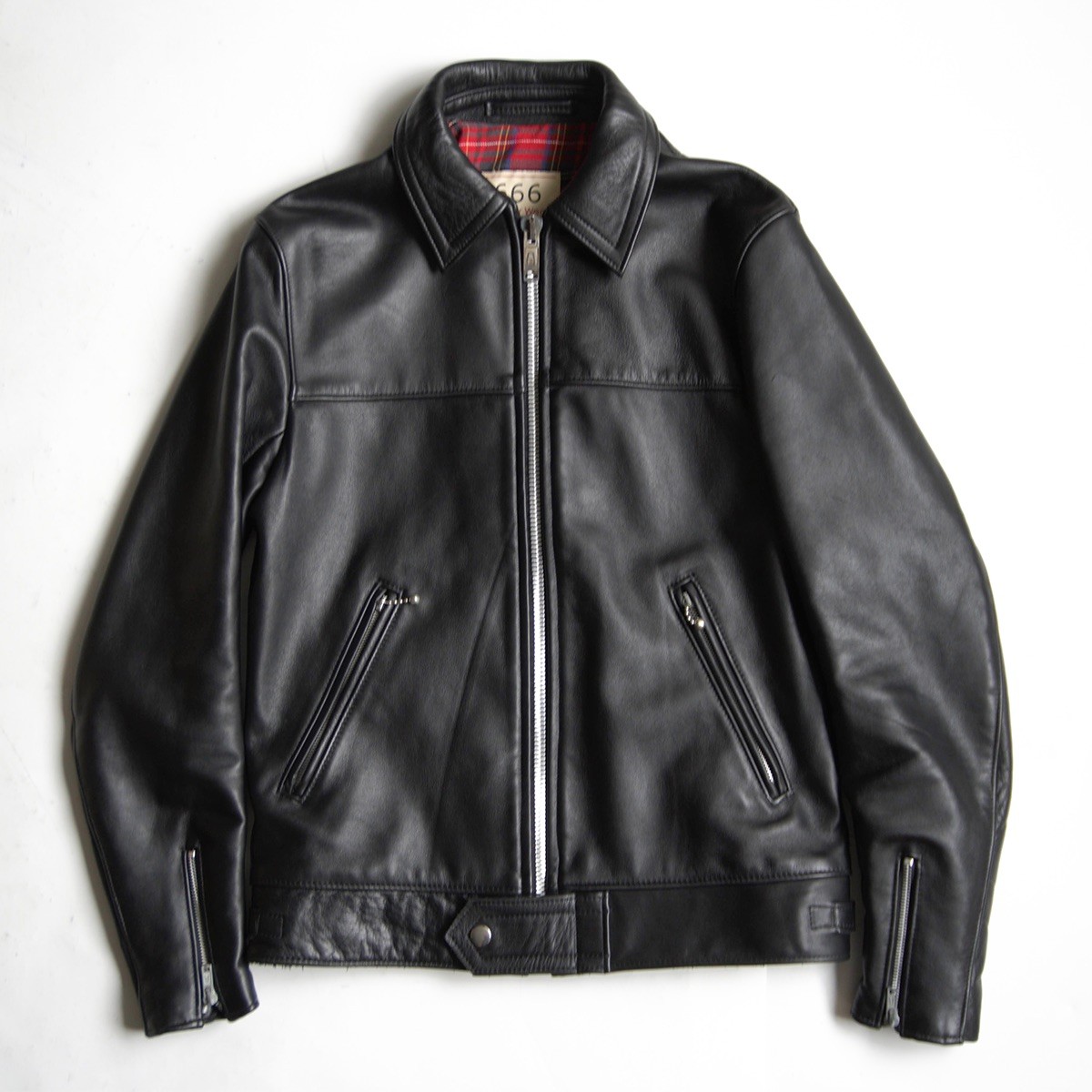 【美品】666 triple six【ステアハイド シングルライダースジャケット】36 なめし革 トリプルシックス 26060350