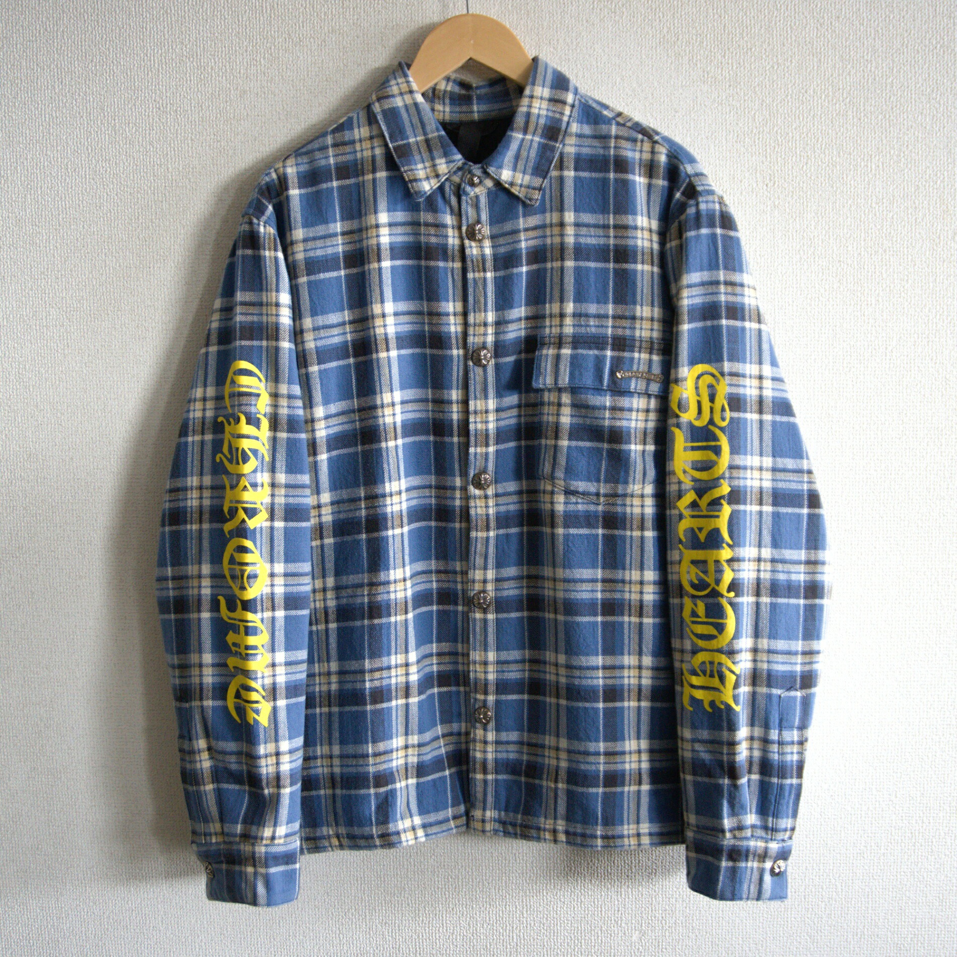 【最御前上等】CHROME HEARTS【Y NOT WORK DOG Flannel Check Shirt Jacket】L クロムハーツ 読み合わせる プルオーバー 26060115